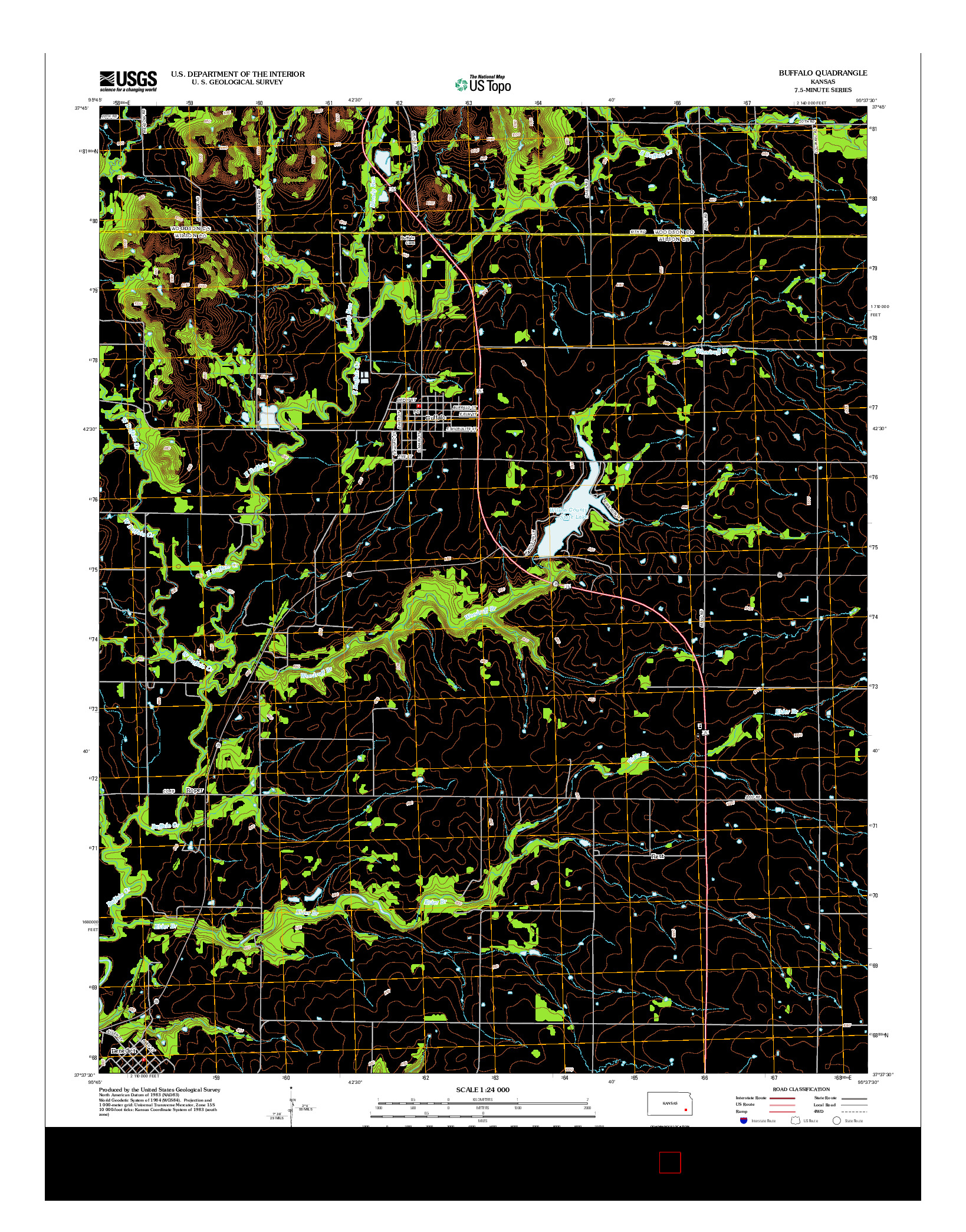 USGS US TOPO 7.5-MINUTE MAP FOR BUFFALO, KS 2012