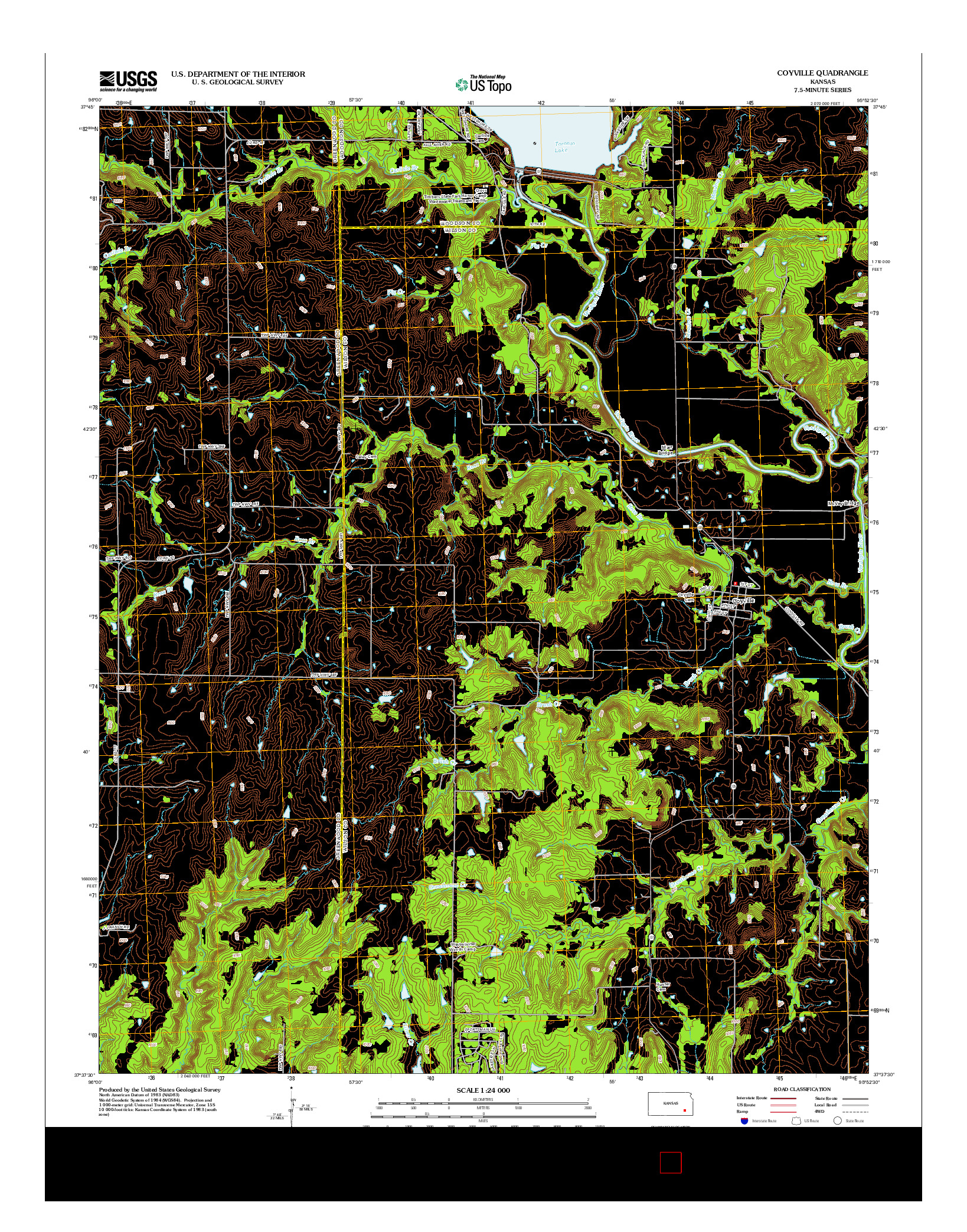 USGS US TOPO 7.5-MINUTE MAP FOR COYVILLE, KS 2012