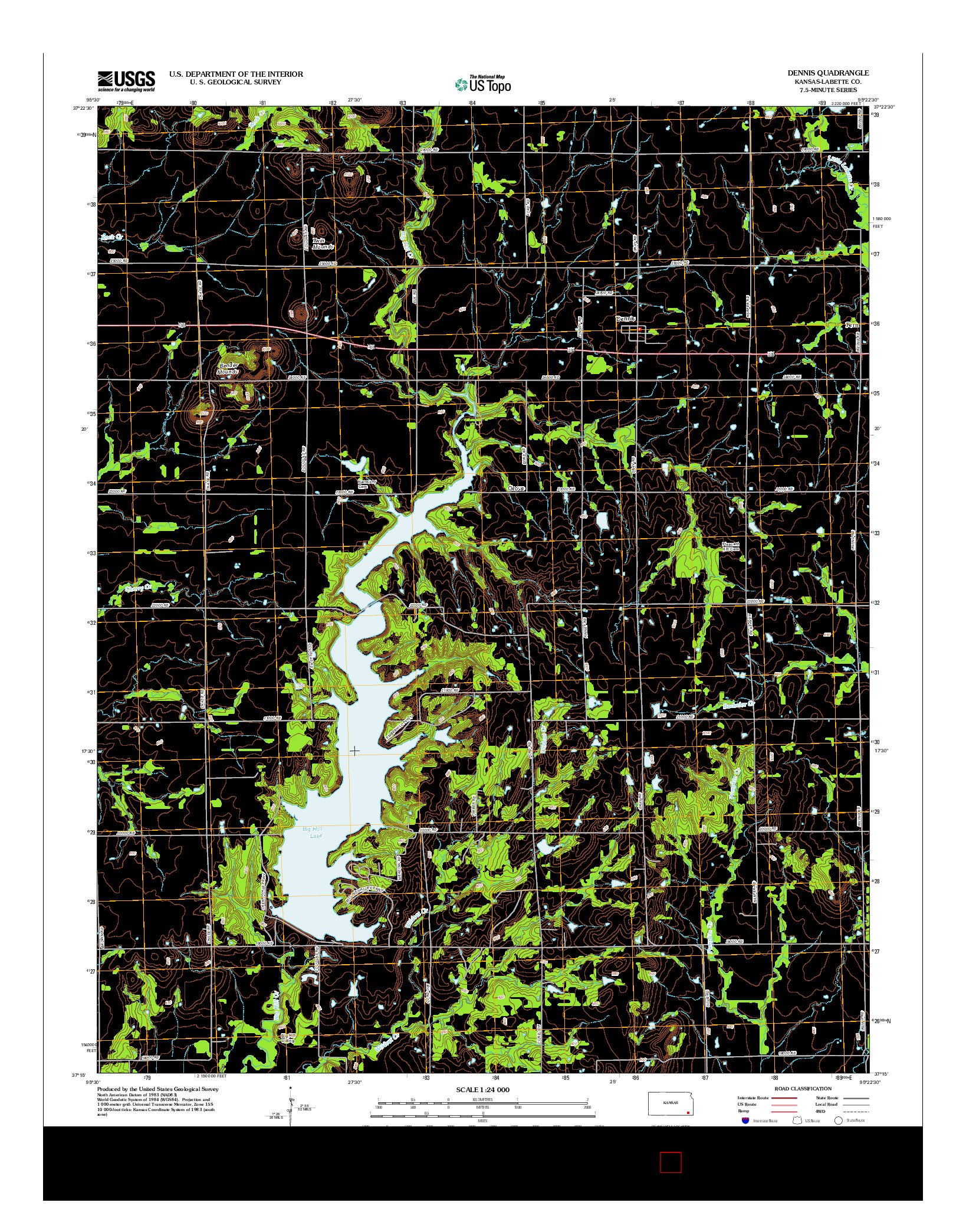 USGS US TOPO 7.5-MINUTE MAP FOR DENNIS, KS 2012