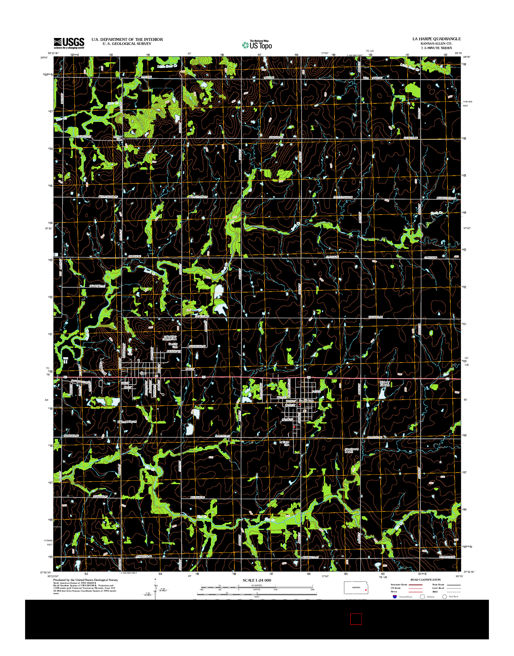 USGS US TOPO 7.5-MINUTE MAP FOR LA HARPE, KS 2012