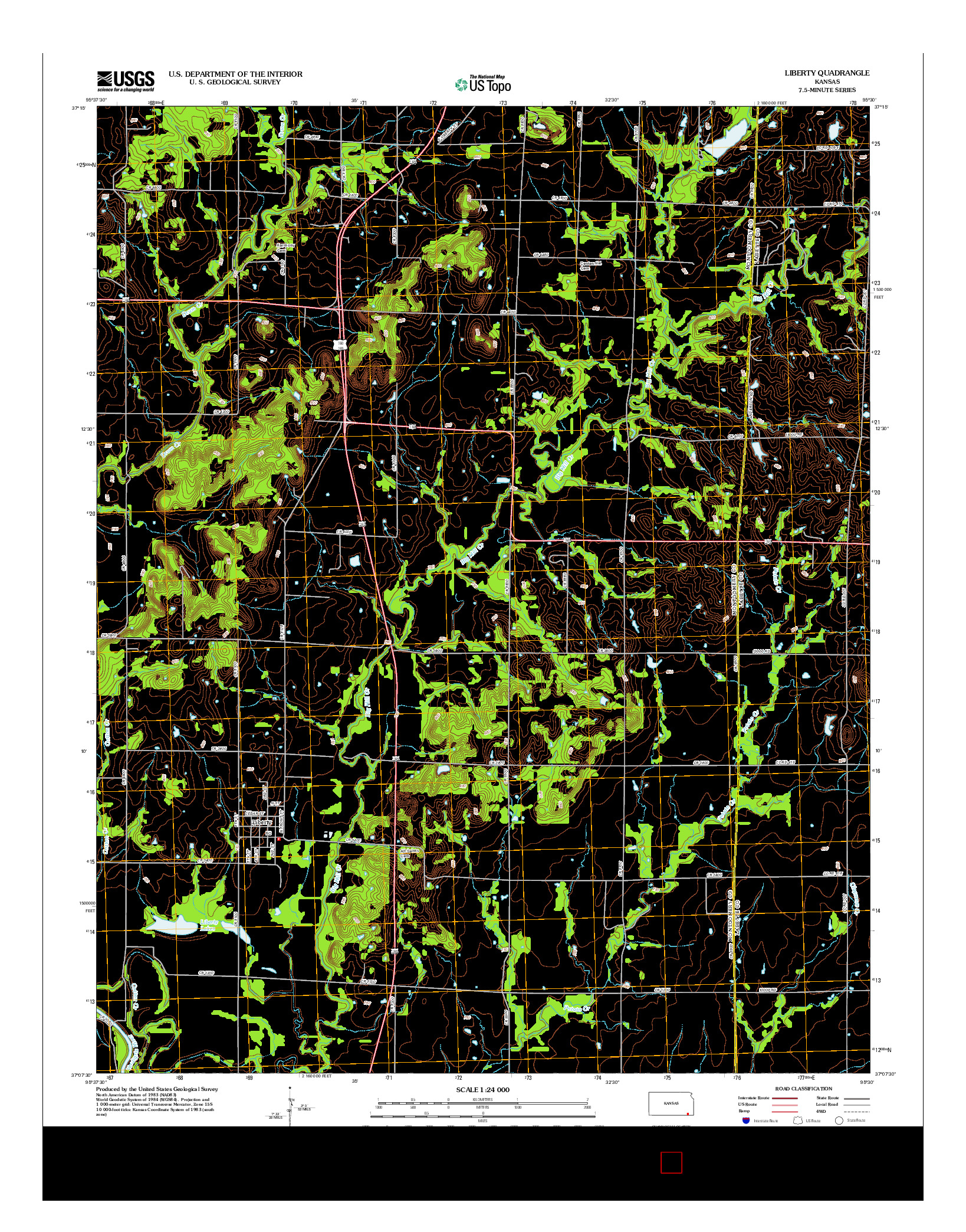 USGS US TOPO 7.5-MINUTE MAP FOR LIBERTY, KS 2012