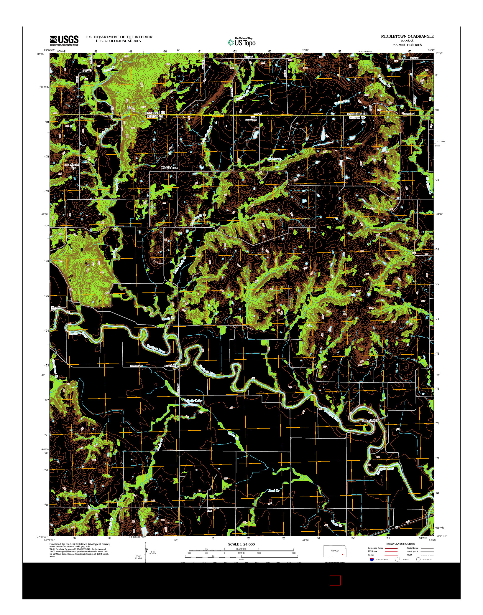 USGS US TOPO 7.5-MINUTE MAP FOR MIDDLETOWN, KS 2012