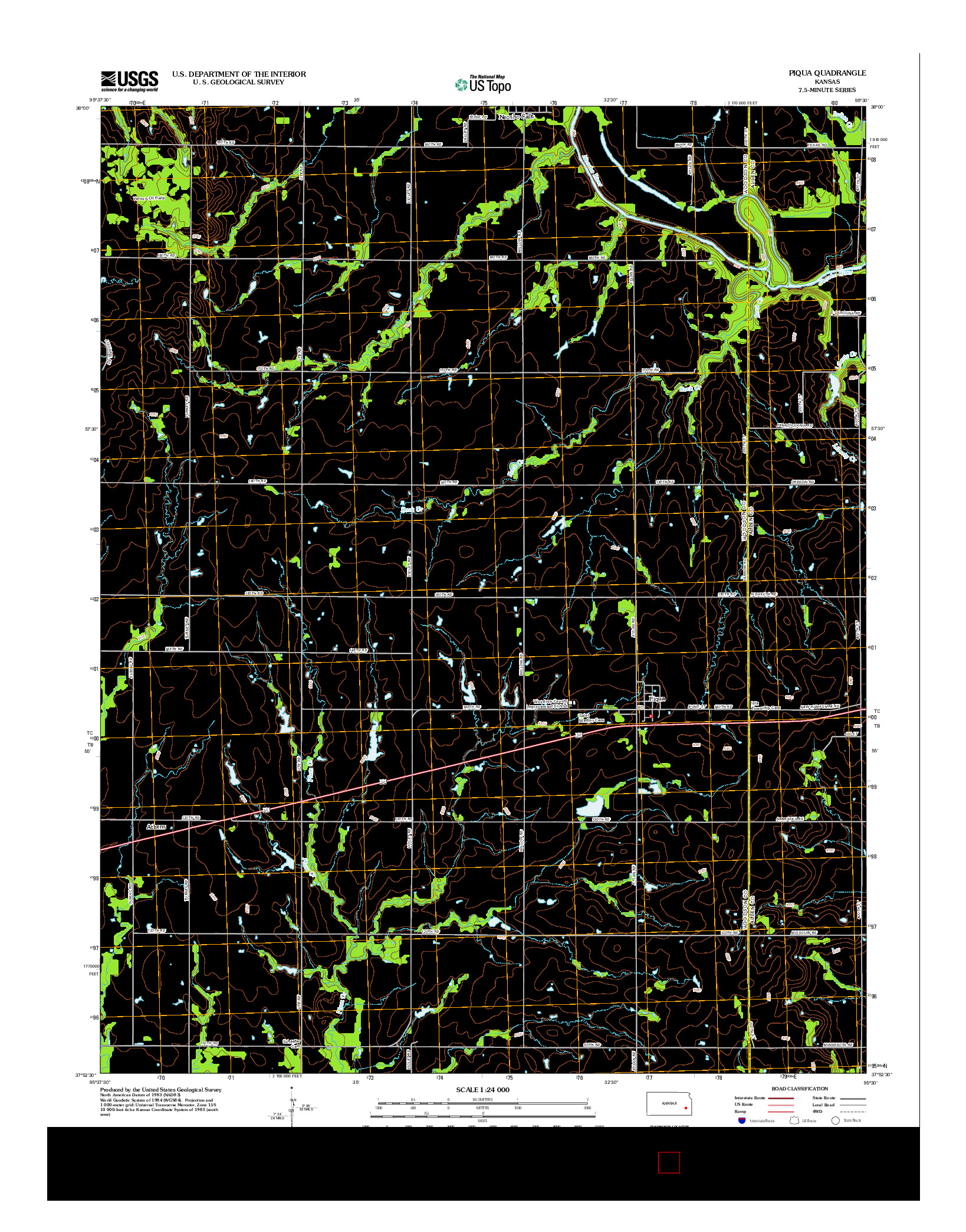 USGS US TOPO 7.5-MINUTE MAP FOR PIQUA, KS 2012