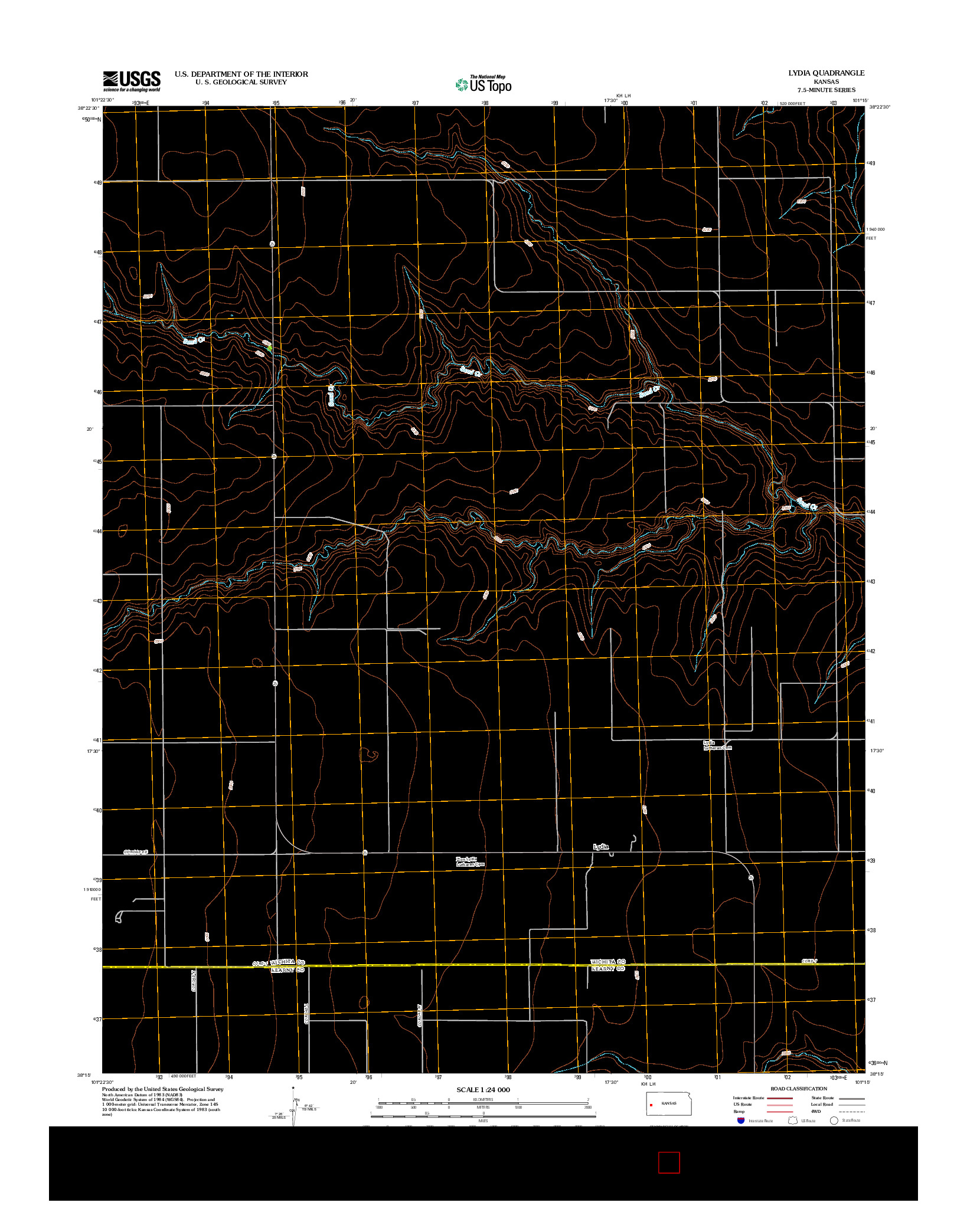 USGS US TOPO 7.5-MINUTE MAP FOR LYDIA, KS 2012