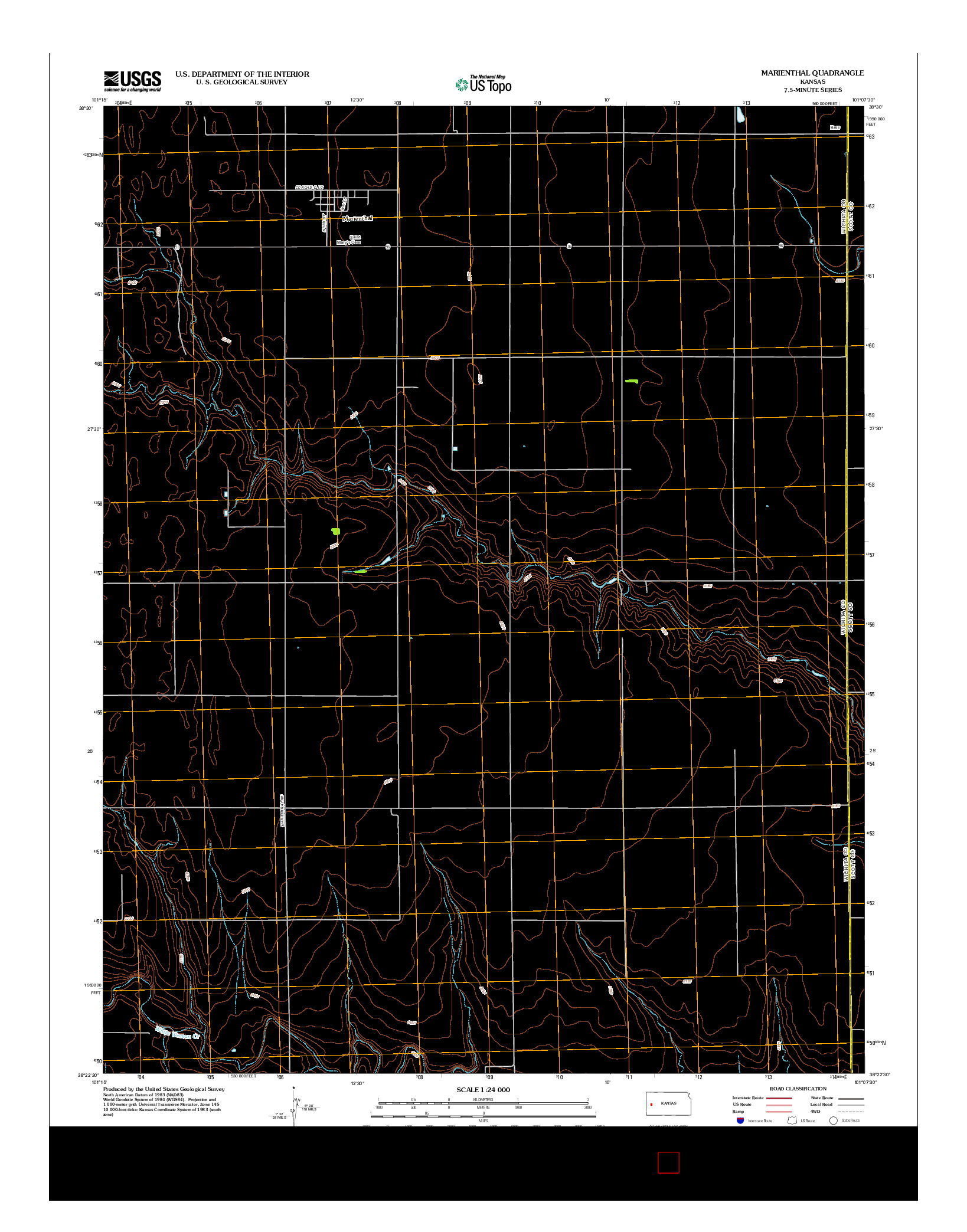 USGS US TOPO 7.5-MINUTE MAP FOR MARIENTHAL, KS 2012