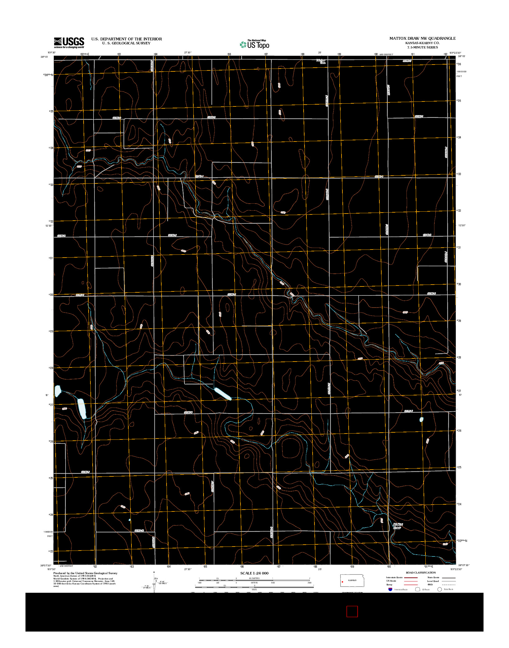 USGS US TOPO 7.5-MINUTE MAP FOR MATTOX DRAW NW, KS 2012