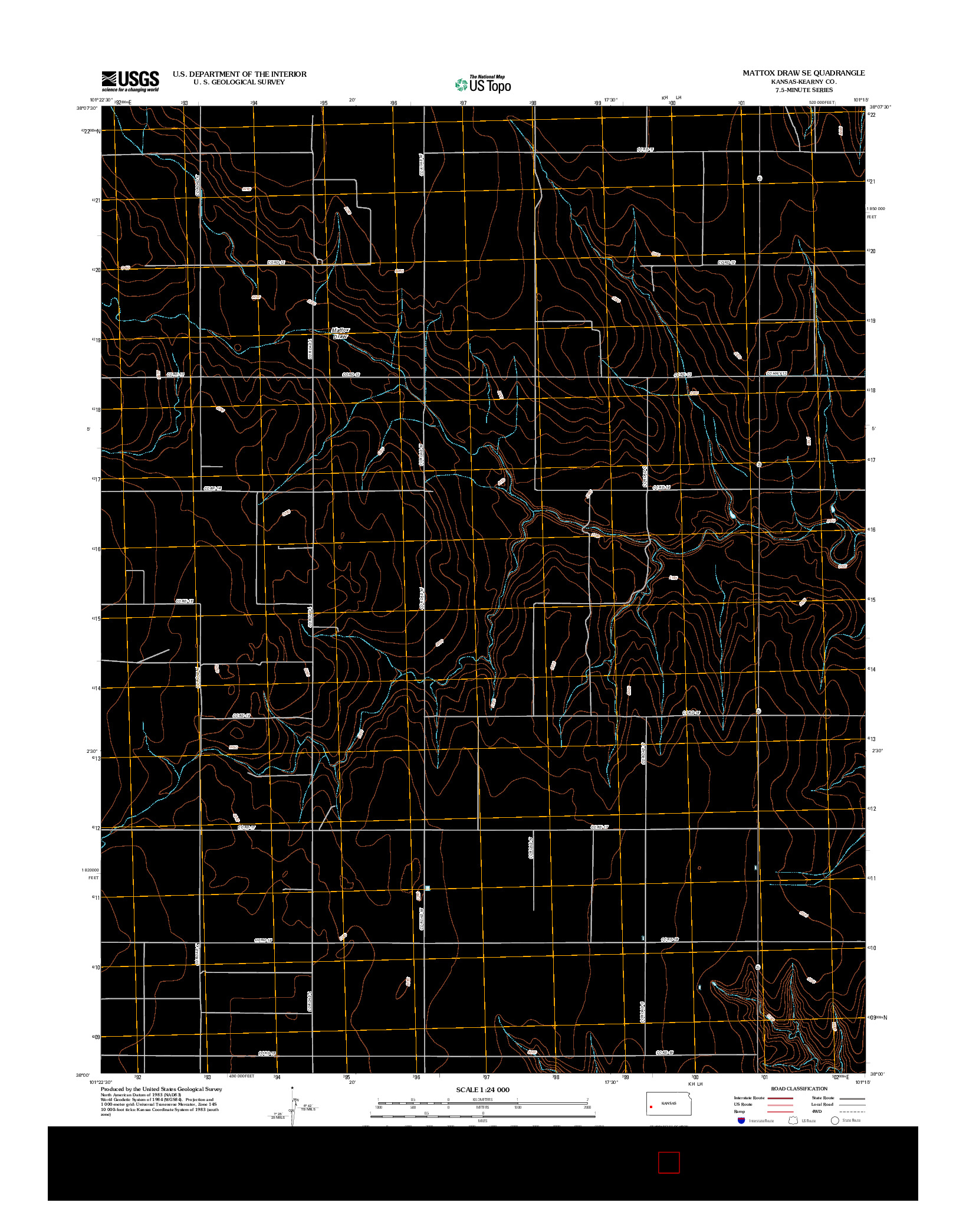 USGS US TOPO 7.5-MINUTE MAP FOR MATTOX DRAW SE, KS 2012