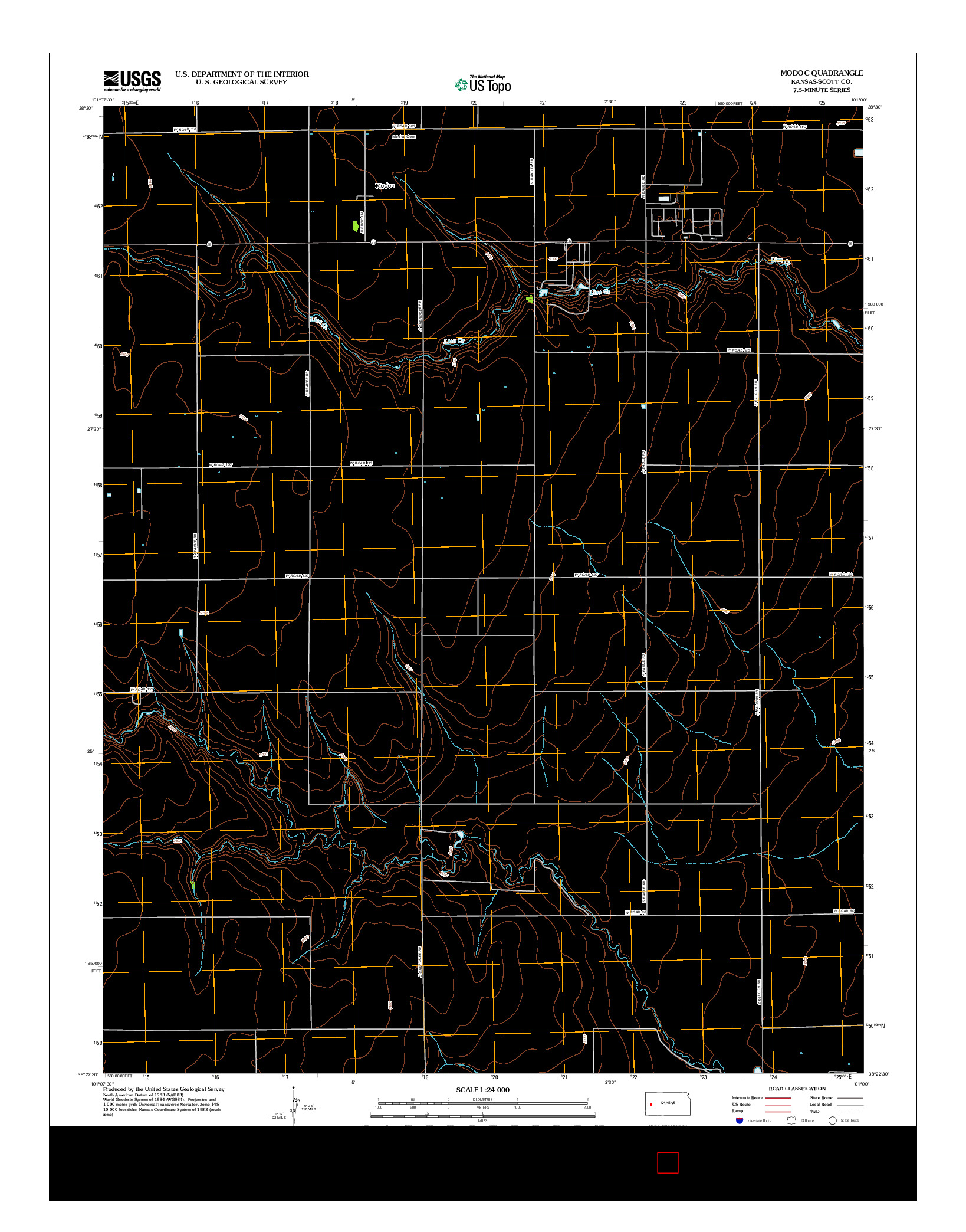 USGS US TOPO 7.5-MINUTE MAP FOR MODOC, KS 2012