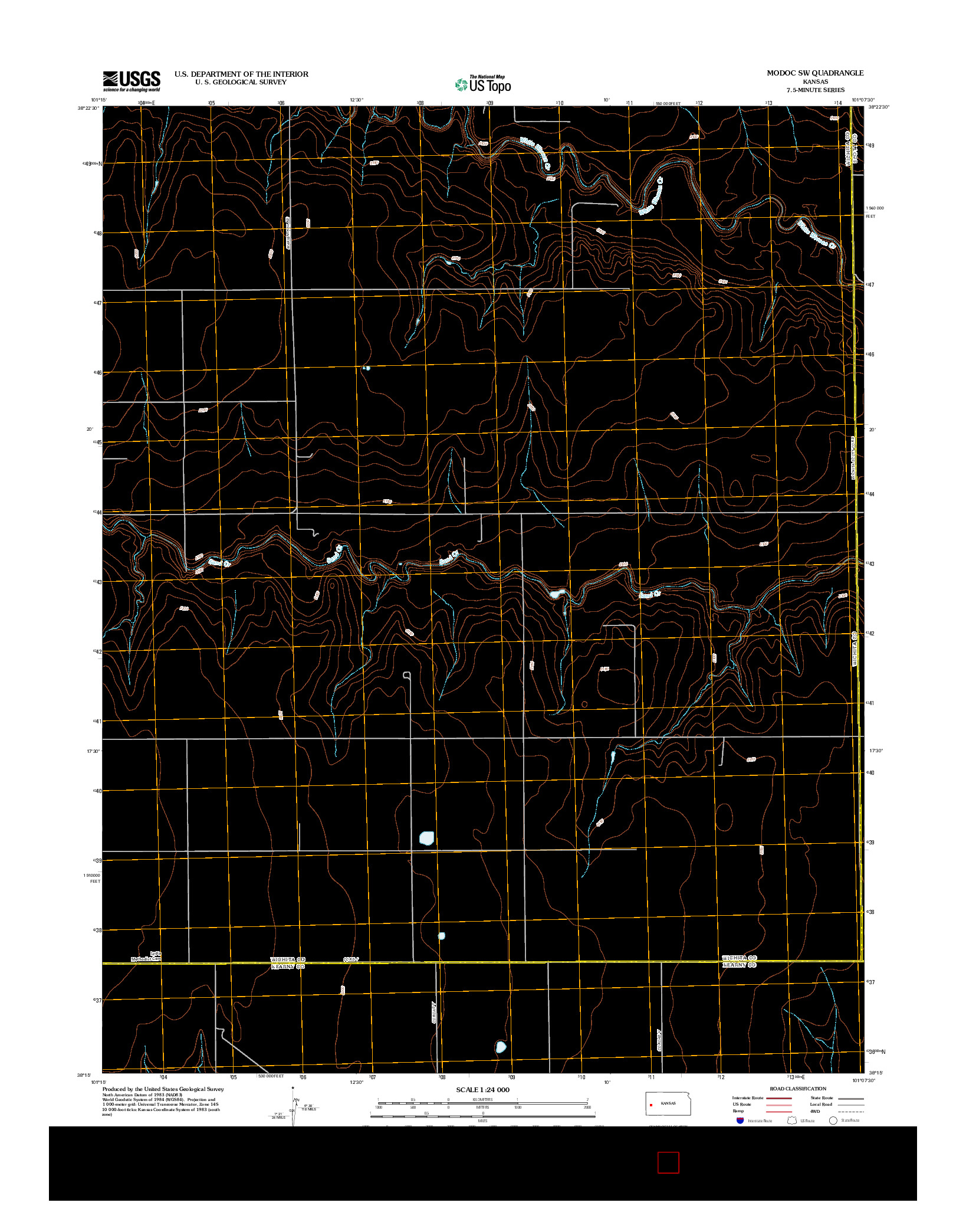 USGS US TOPO 7.5-MINUTE MAP FOR MODOC SW, KS 2012