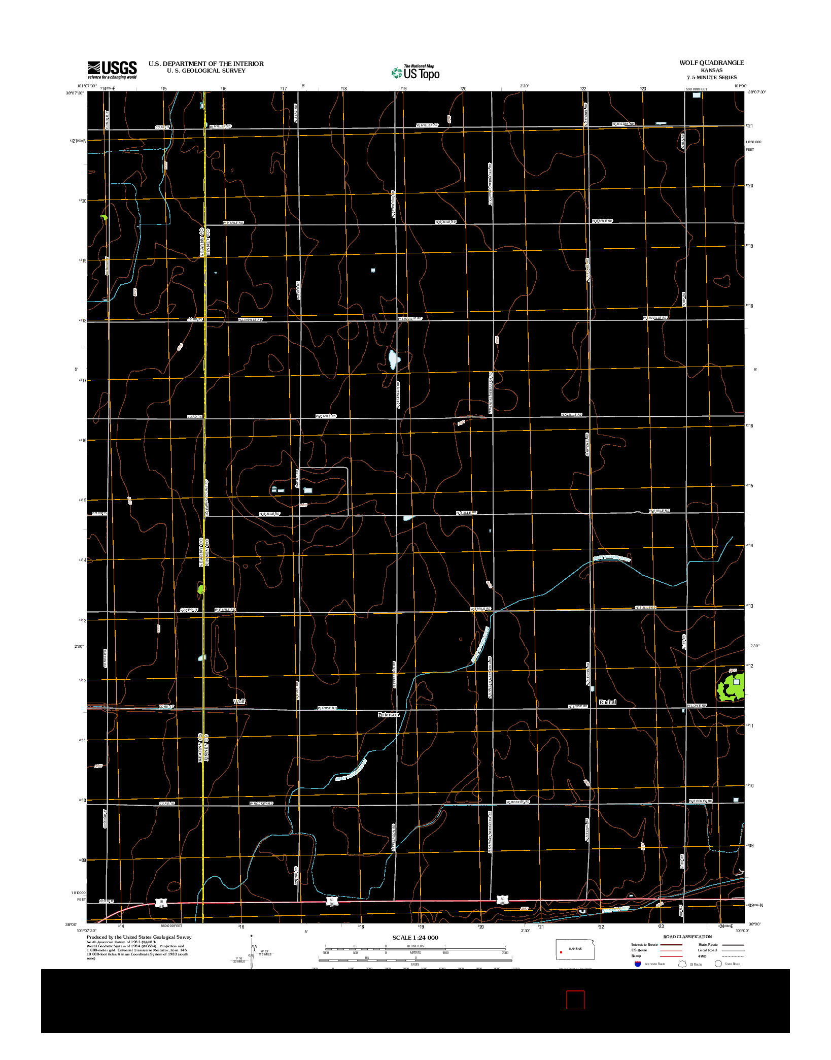 USGS US TOPO 7.5-MINUTE MAP FOR WOLF, KS 2012