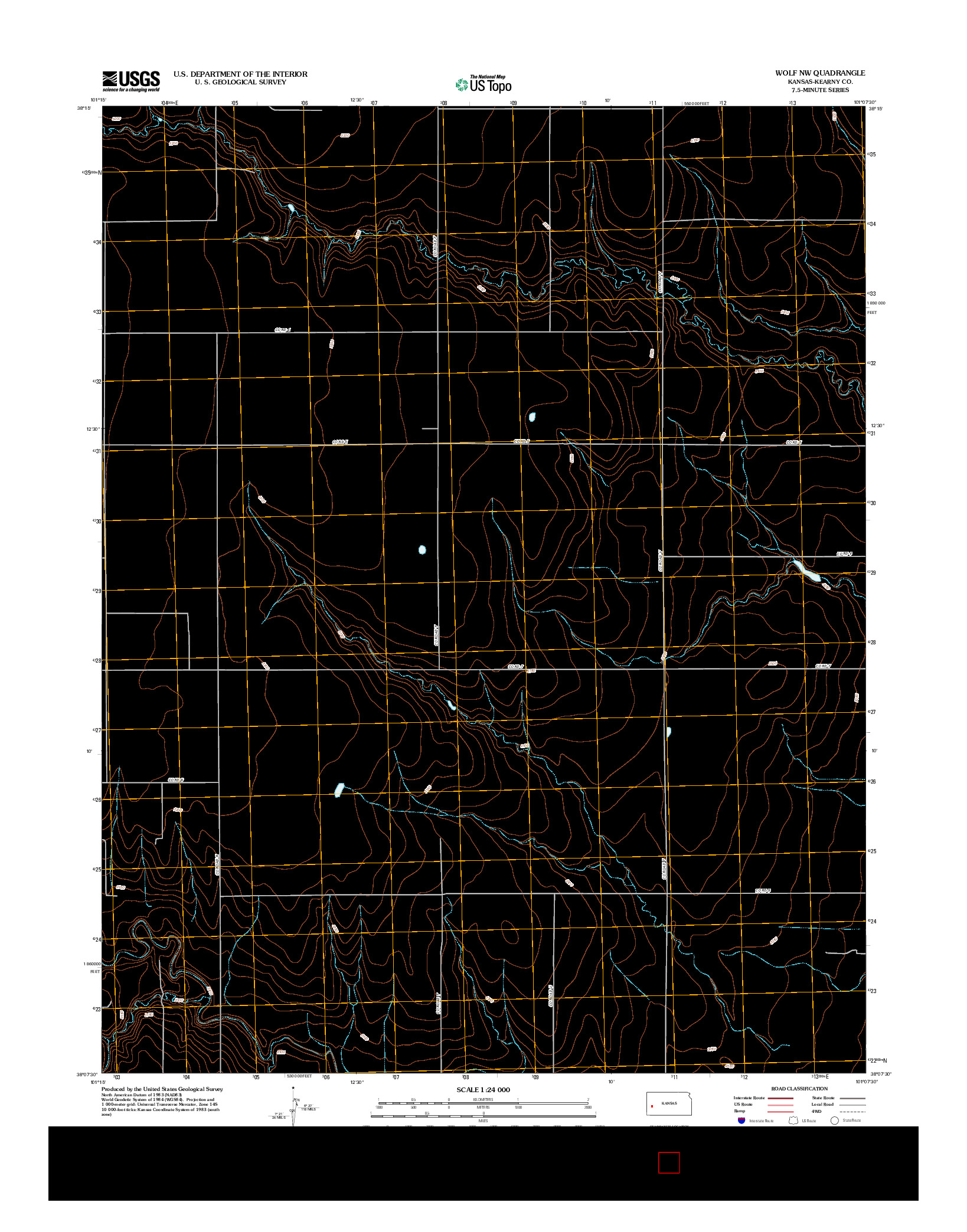 USGS US TOPO 7.5-MINUTE MAP FOR WOLF NW, KS 2012