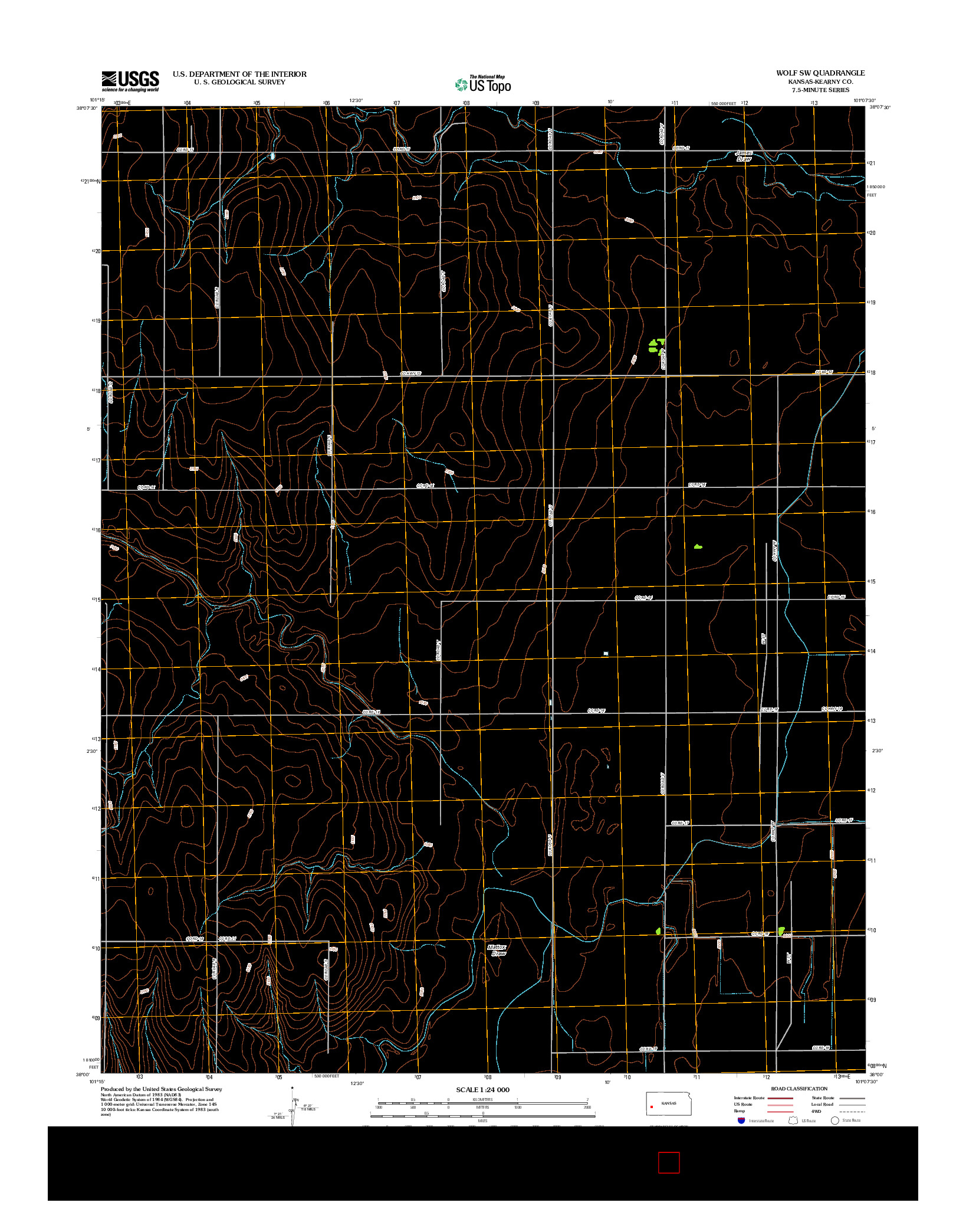 USGS US TOPO 7.5-MINUTE MAP FOR WOLF SW, KS 2012