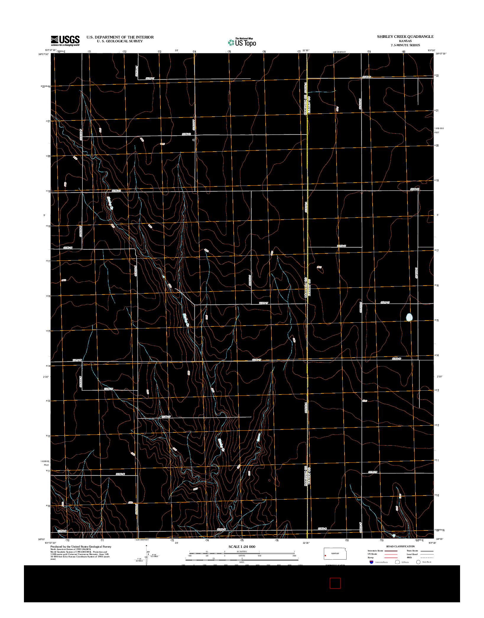 USGS US TOPO 7.5-MINUTE MAP FOR SHIRLEY CREEK, KS 2012