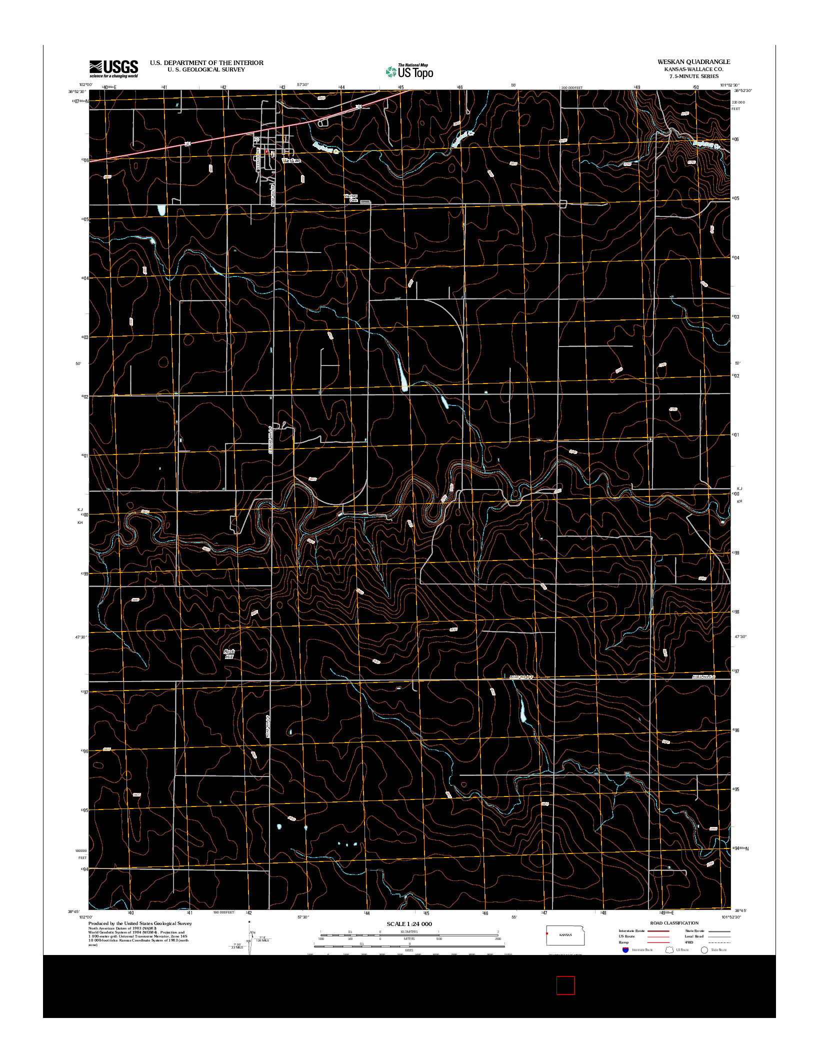 USGS US TOPO 7.5-MINUTE MAP FOR WESKAN, KS 2012