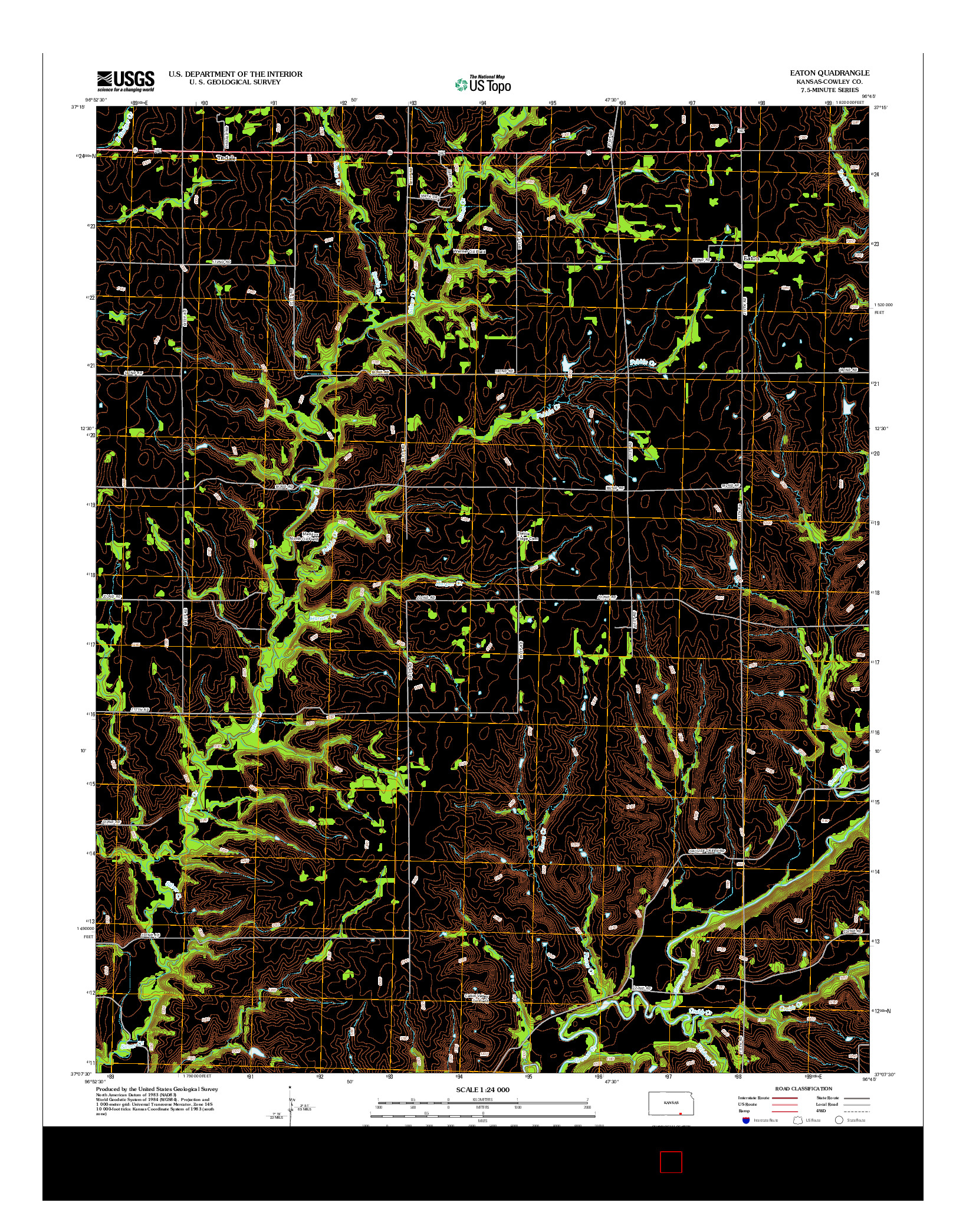 USGS US TOPO 7.5-MINUTE MAP FOR EATON, KS 2012