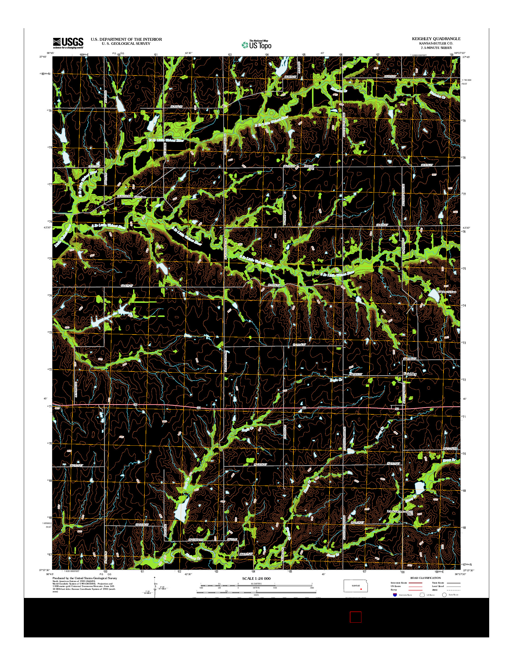 USGS US TOPO 7.5-MINUTE MAP FOR KEIGHLEY, KS 2012