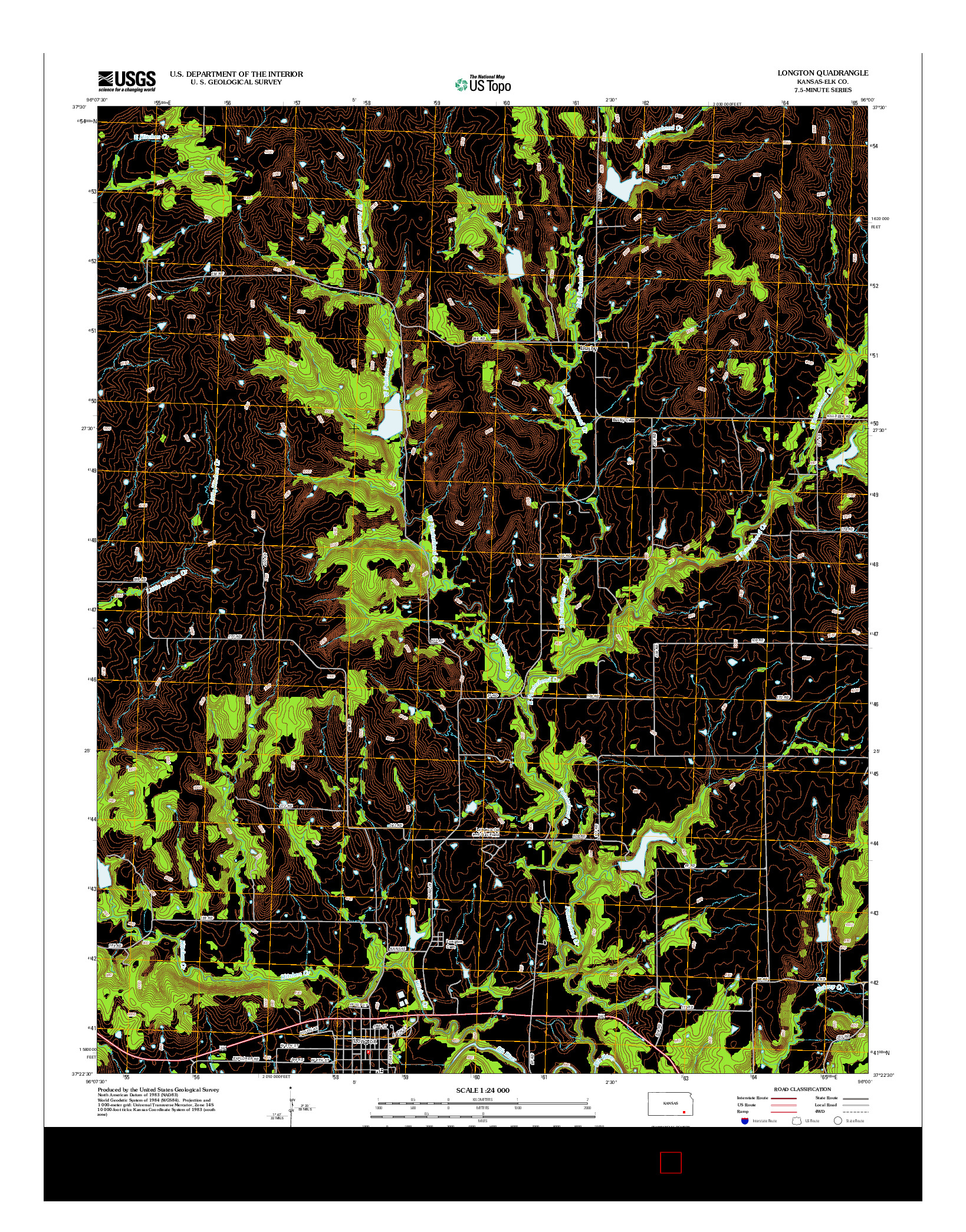 USGS US TOPO 7.5-MINUTE MAP FOR LONGTON, KS 2012