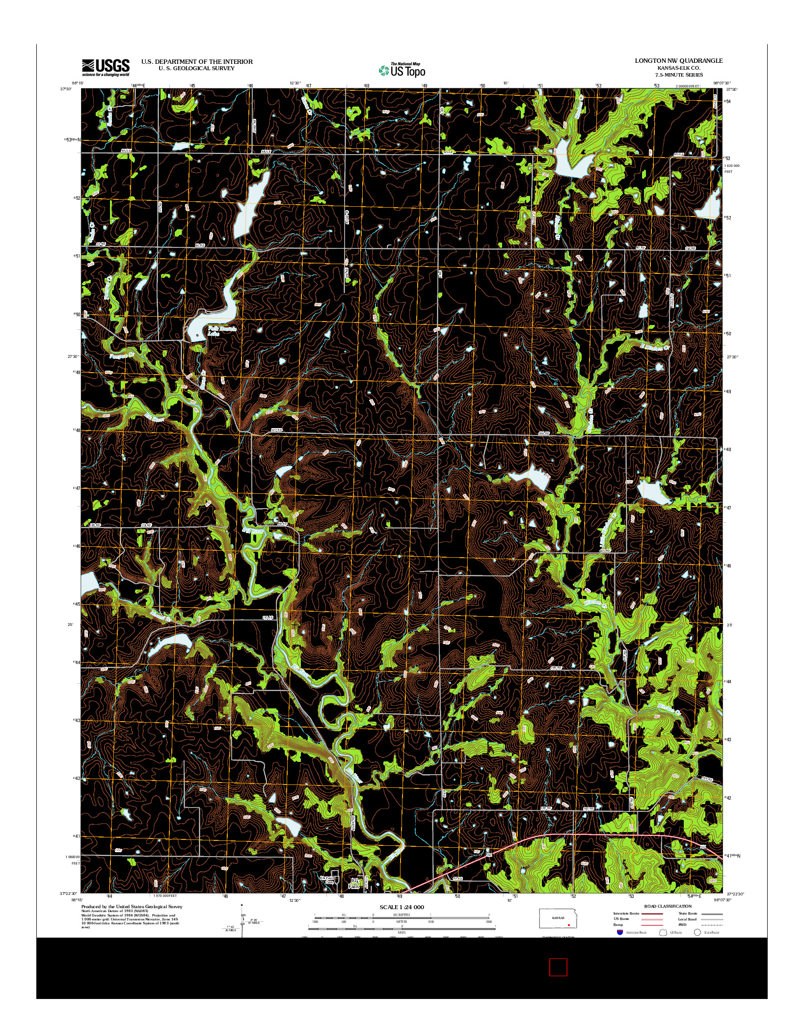 USGS US TOPO 7.5-MINUTE MAP FOR LONGTON NW, KS 2012