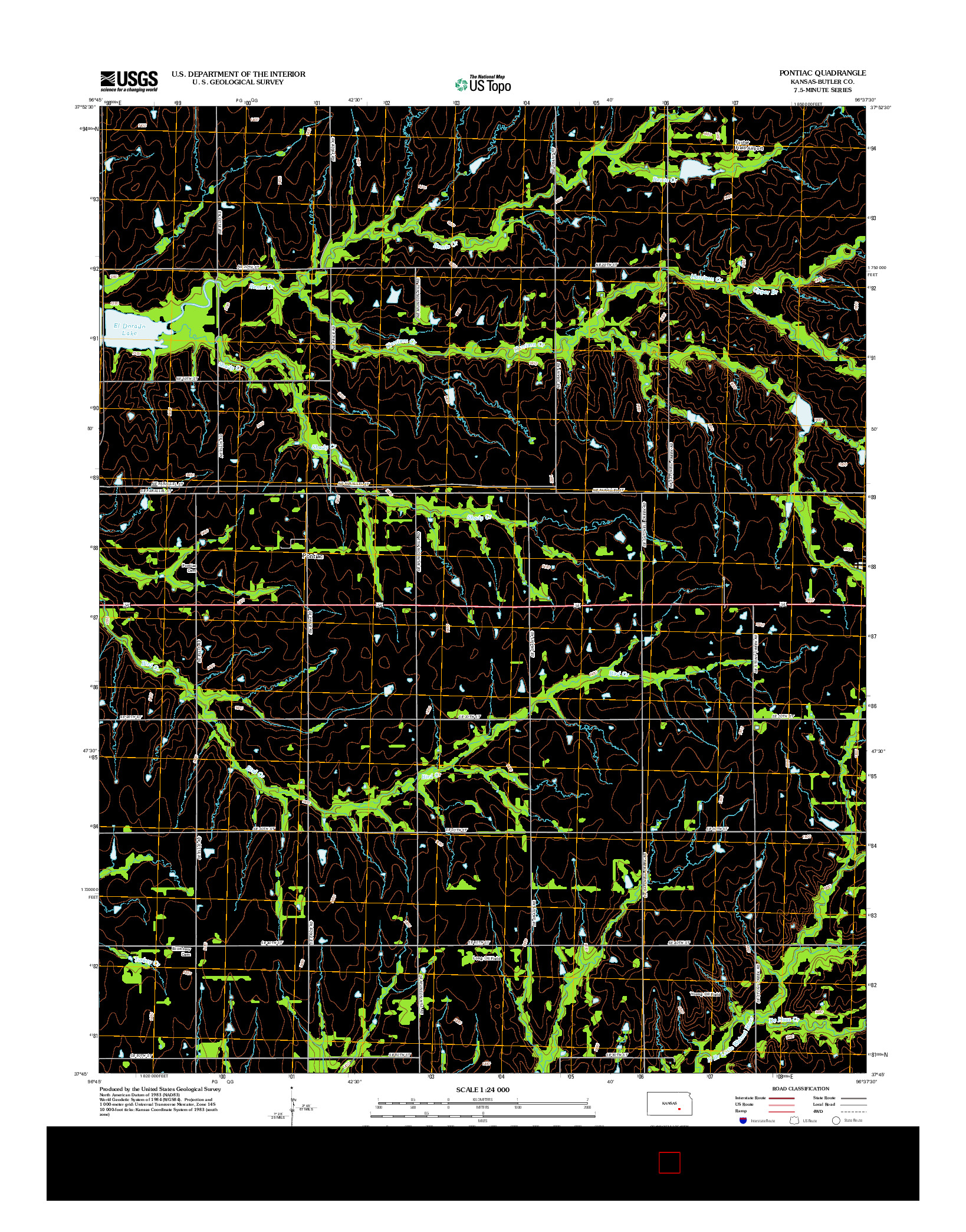 USGS US TOPO 7.5-MINUTE MAP FOR PONTIAC, KS 2012