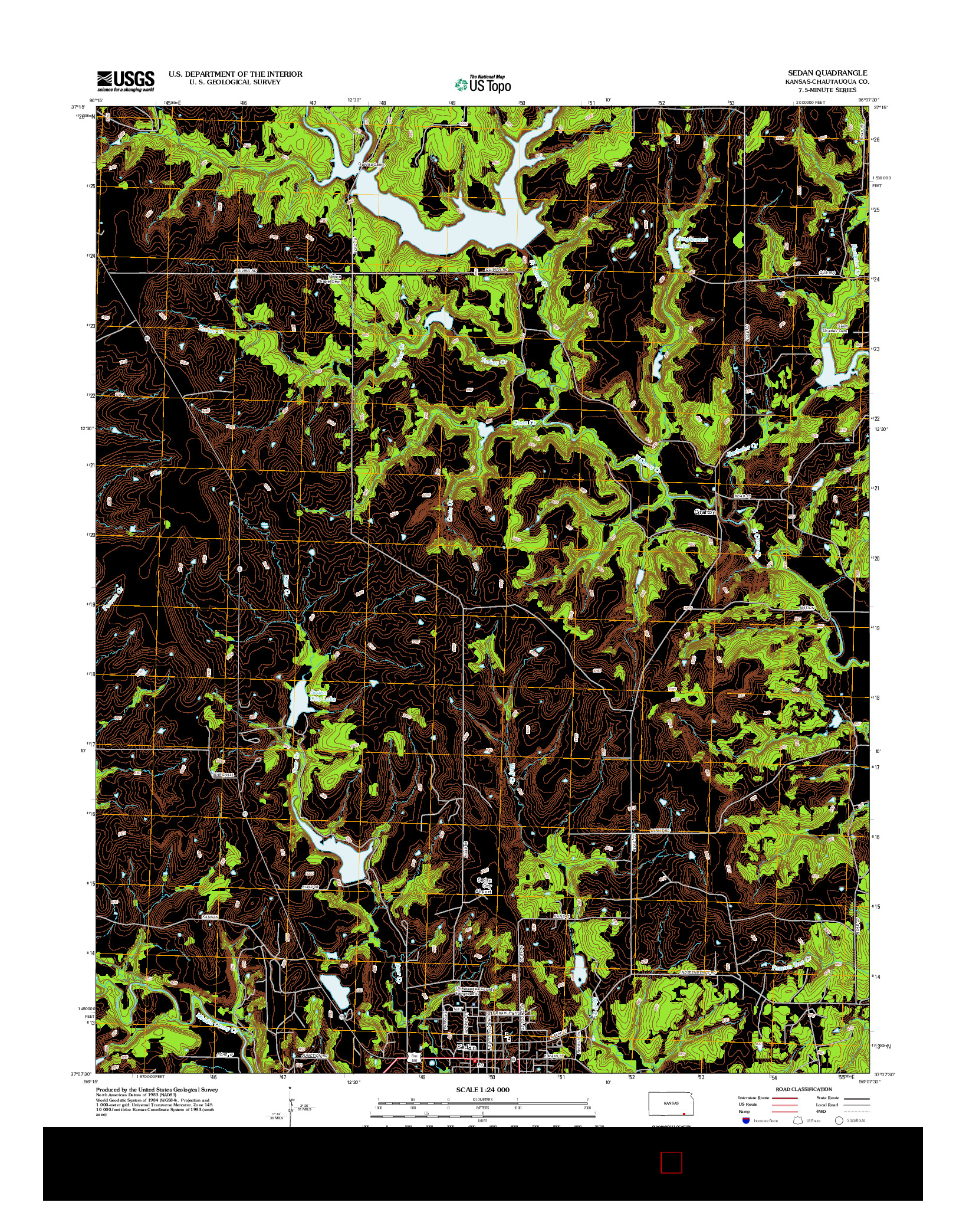 USGS US TOPO 7.5-MINUTE MAP FOR SEDAN, KS 2012