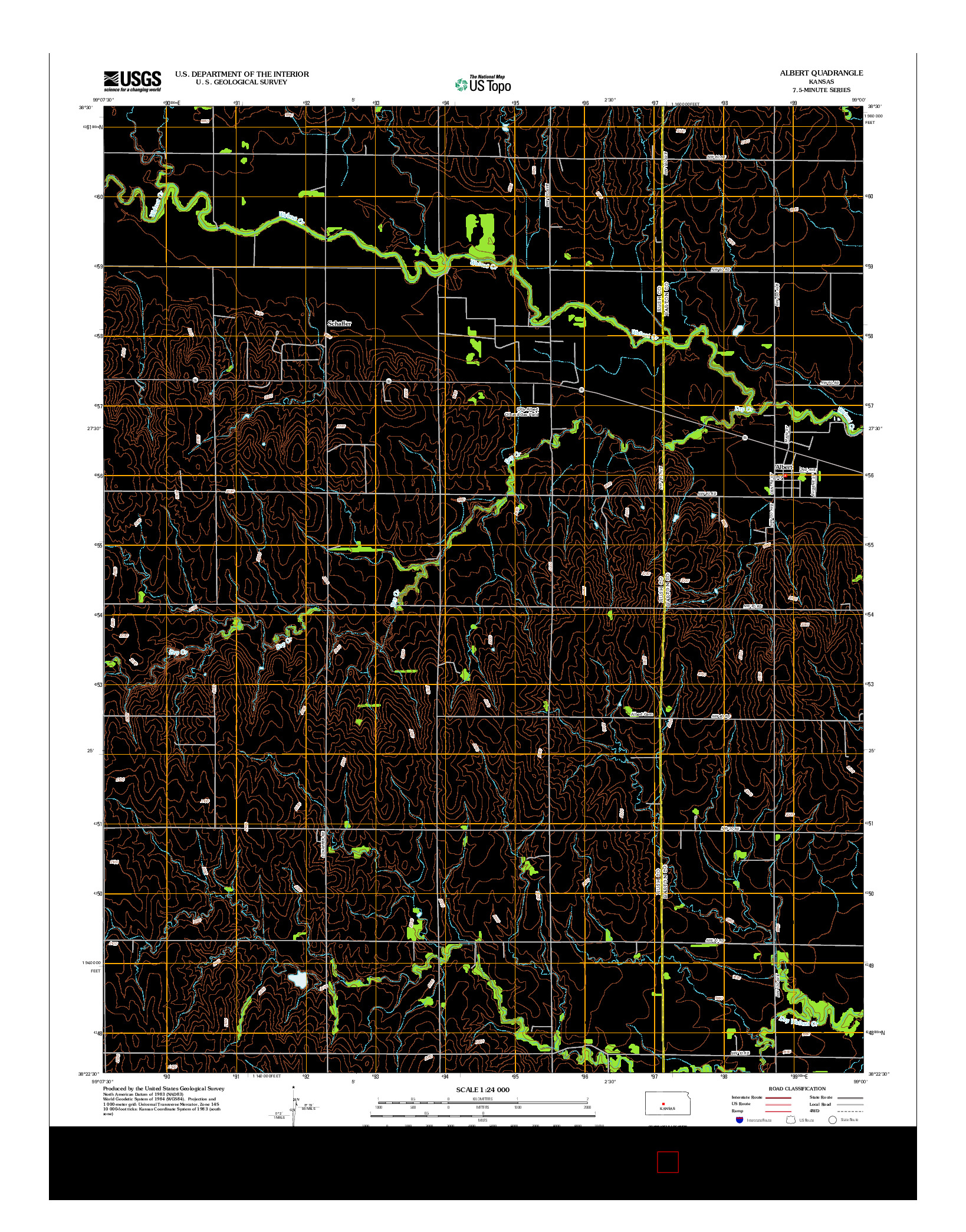 USGS US TOPO 7.5-MINUTE MAP FOR ALBERT, KS 2012