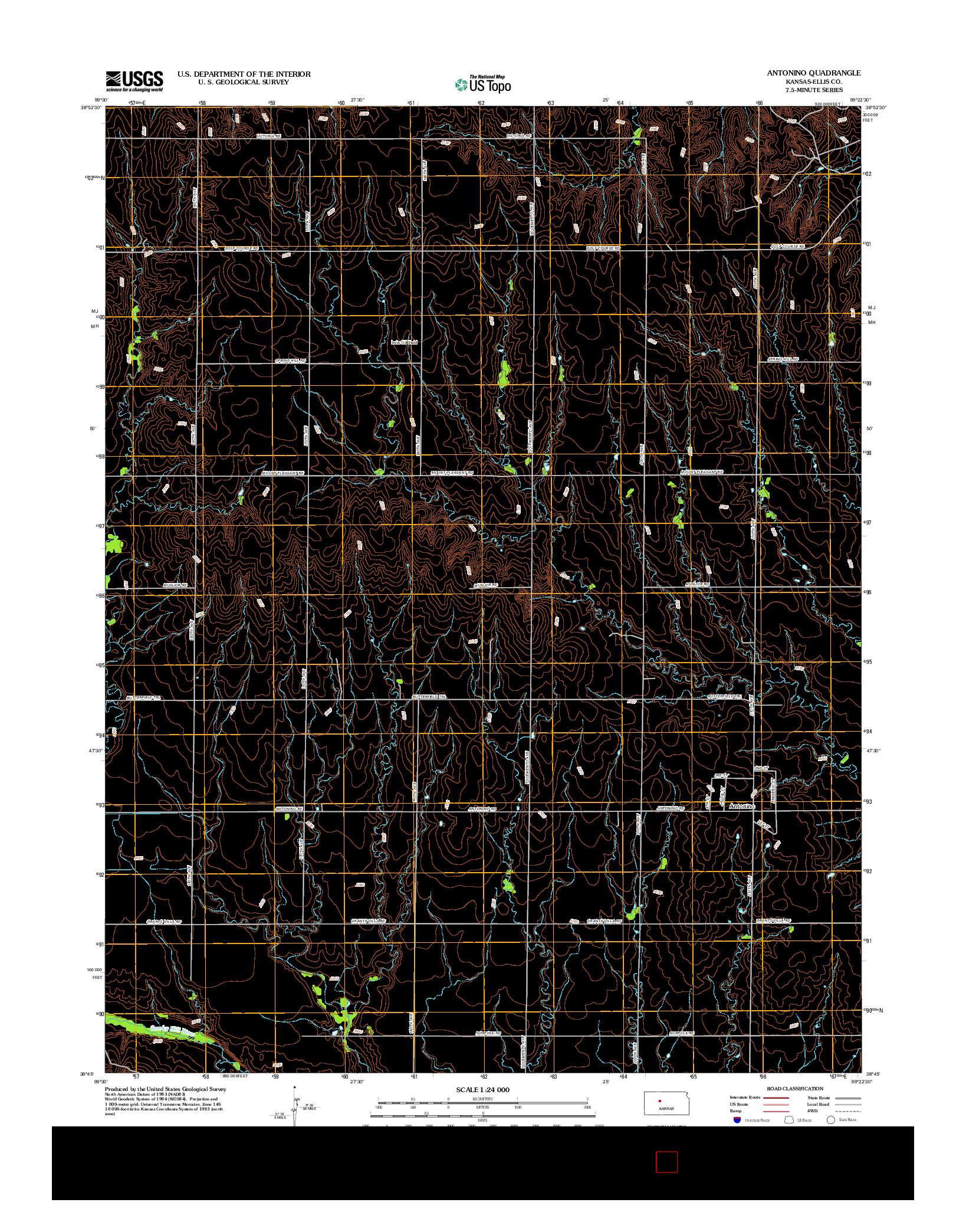 USGS US TOPO 7.5-MINUTE MAP FOR ANTONINO, KS 2012