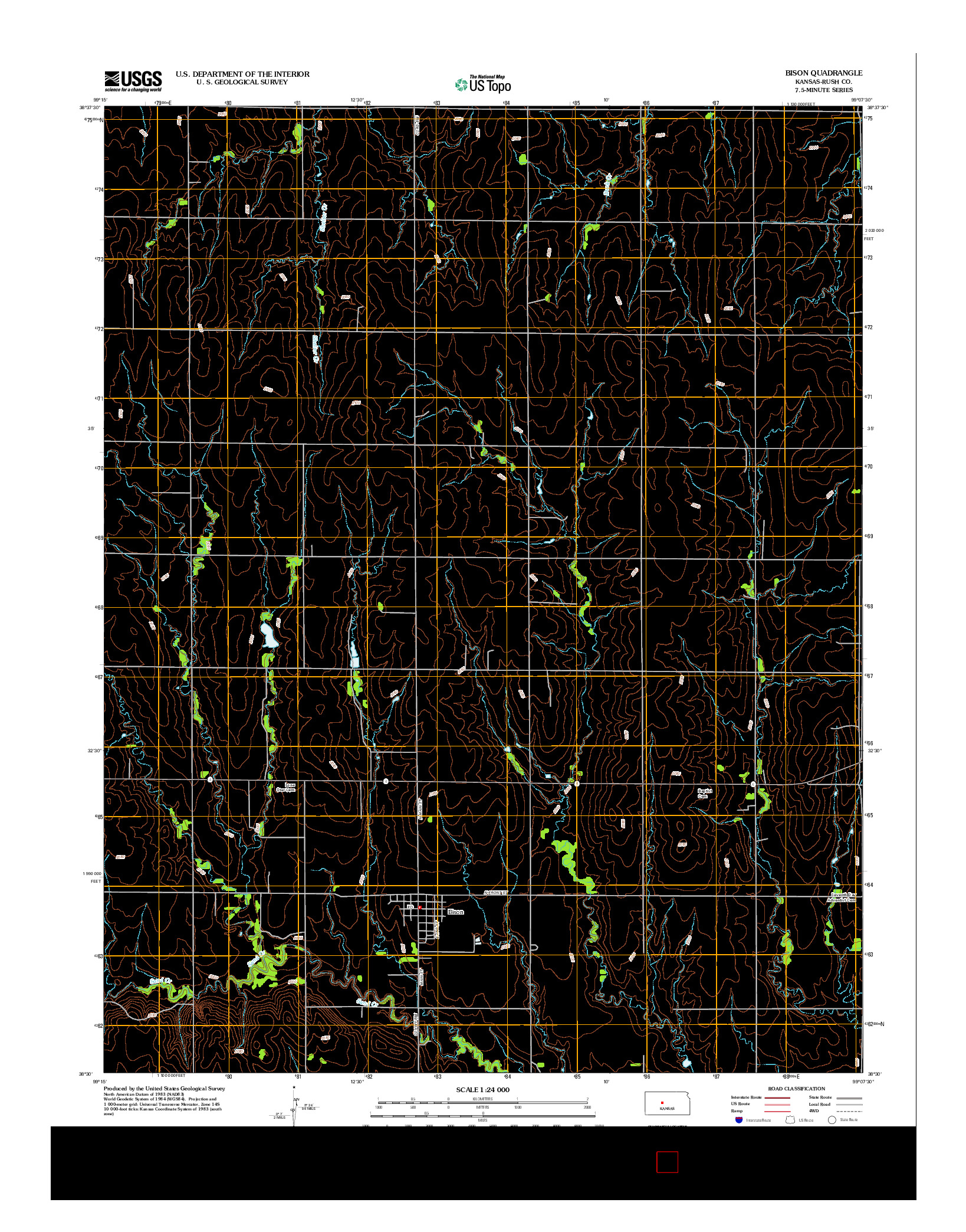 USGS US TOPO 7.5-MINUTE MAP FOR BISON, KS 2012