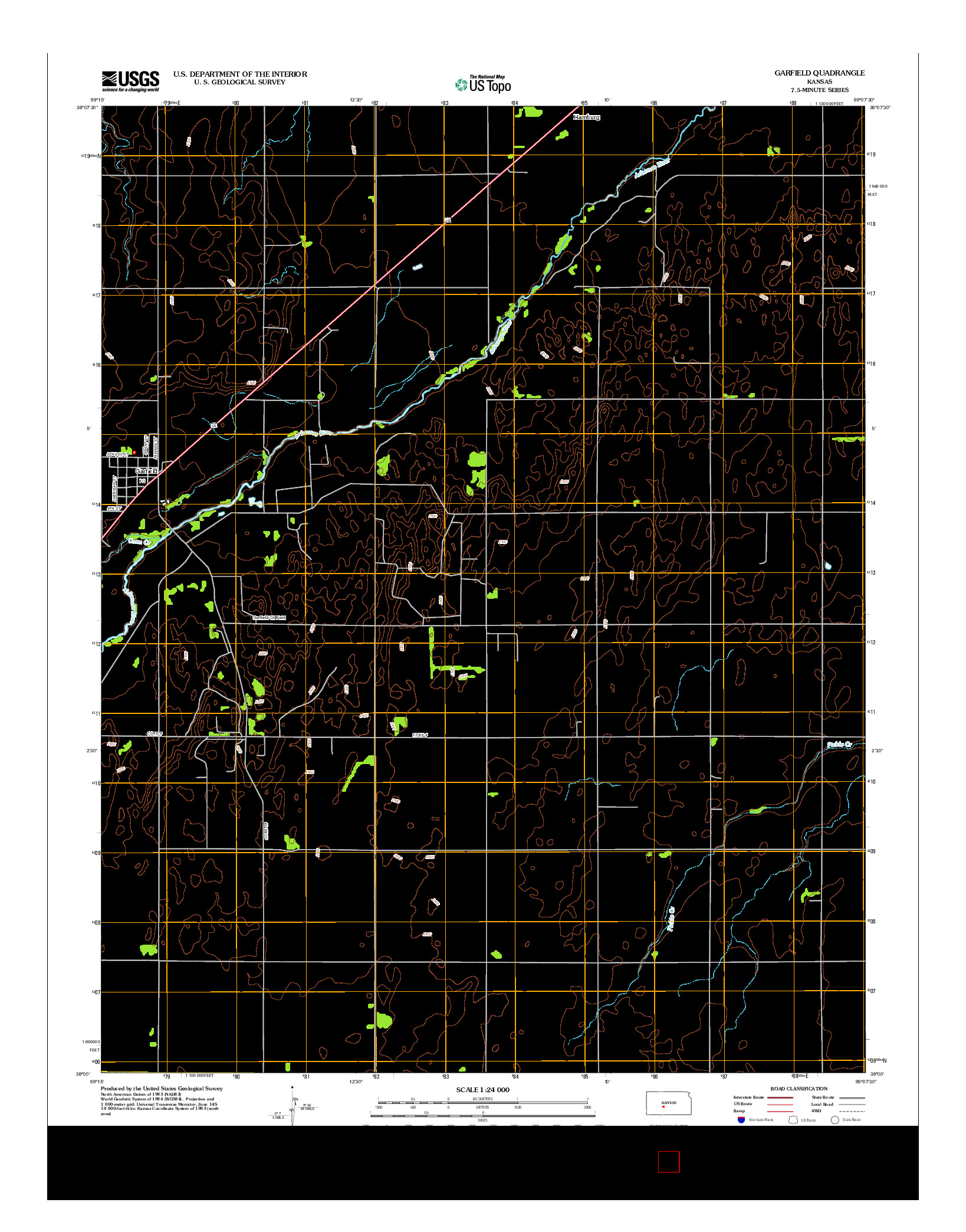 USGS US TOPO 7.5-MINUTE MAP FOR GARFIELD, KS 2012