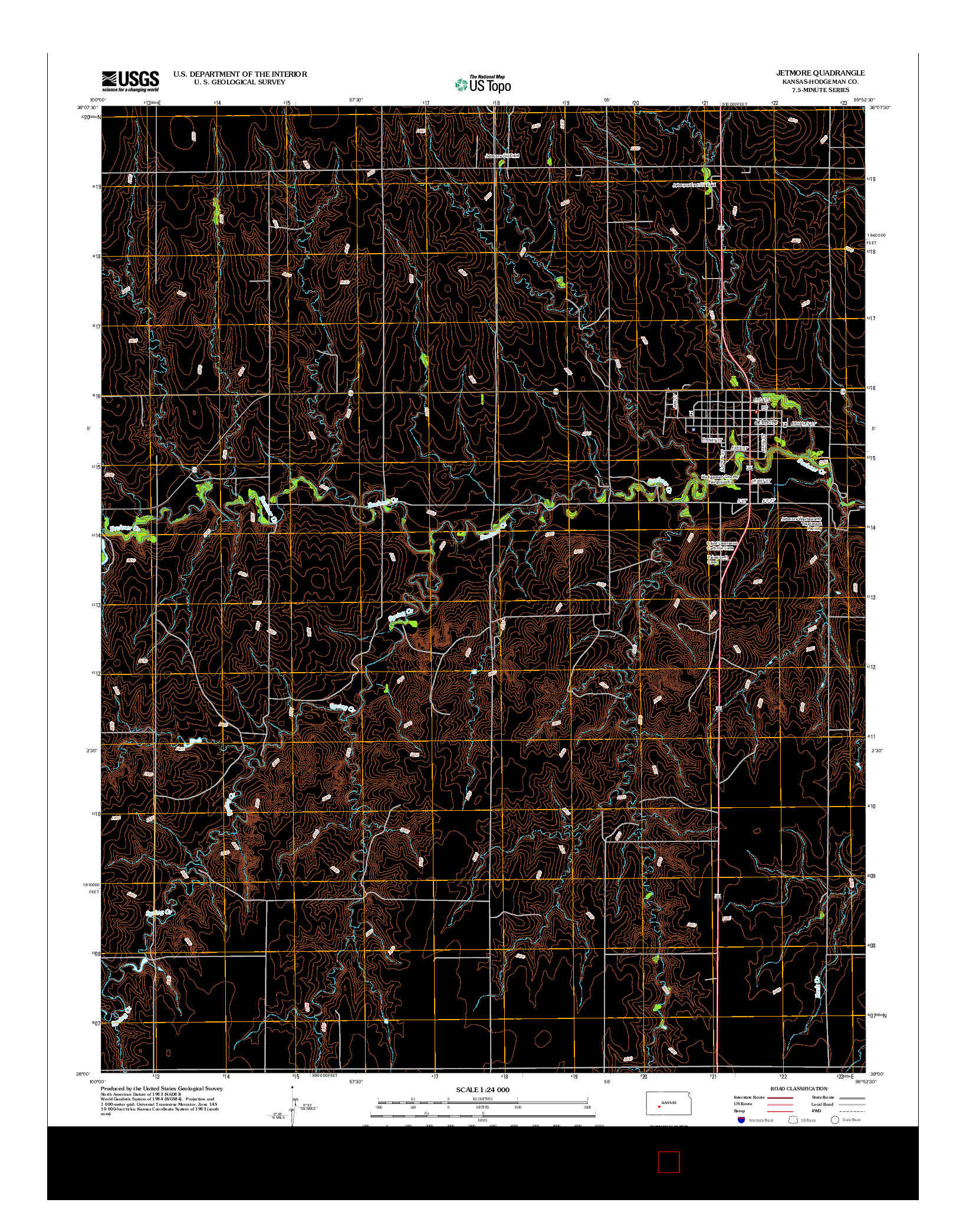 USGS US TOPO 7.5-MINUTE MAP FOR JETMORE, KS 2012