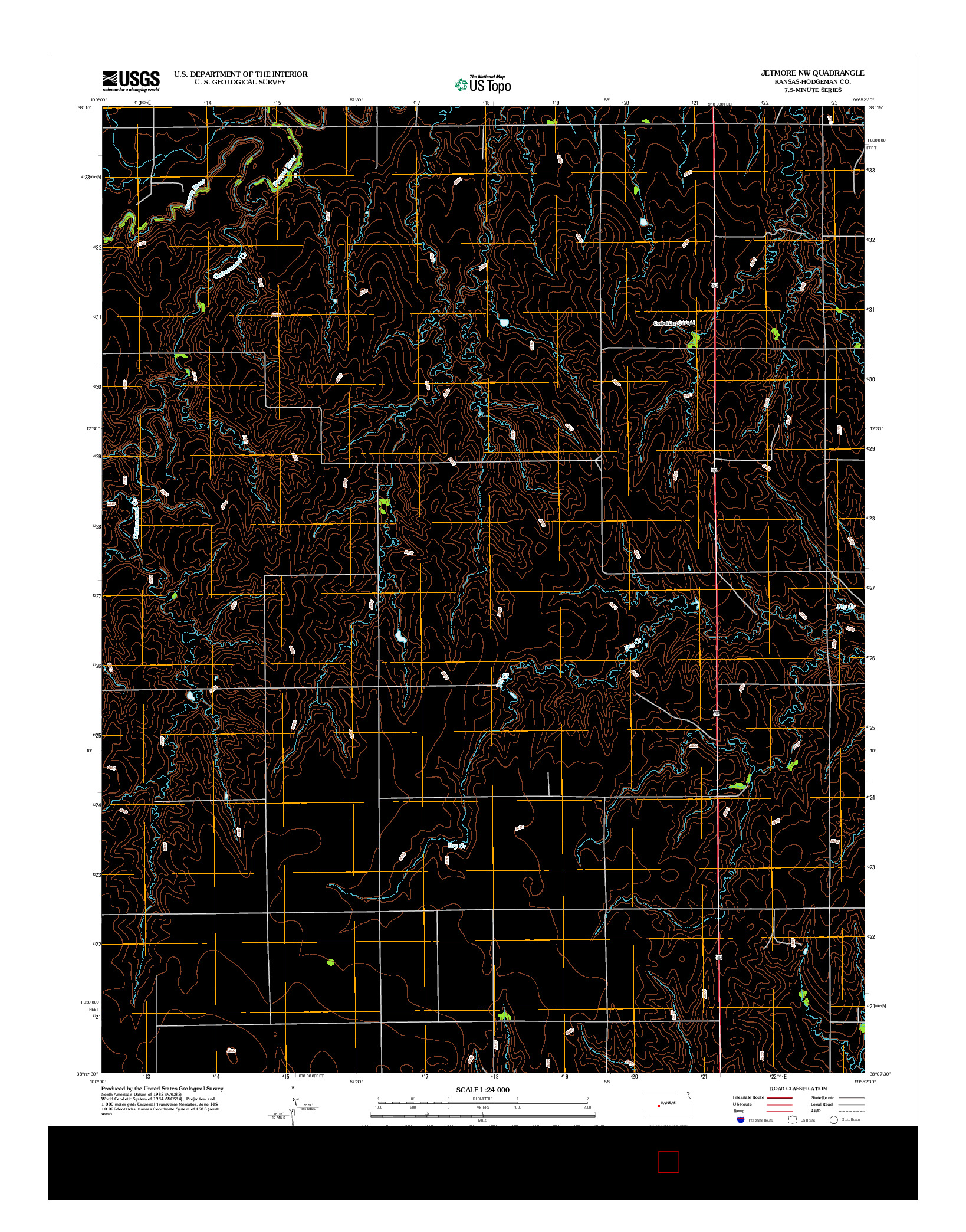 USGS US TOPO 7.5-MINUTE MAP FOR JETMORE NW, KS 2012