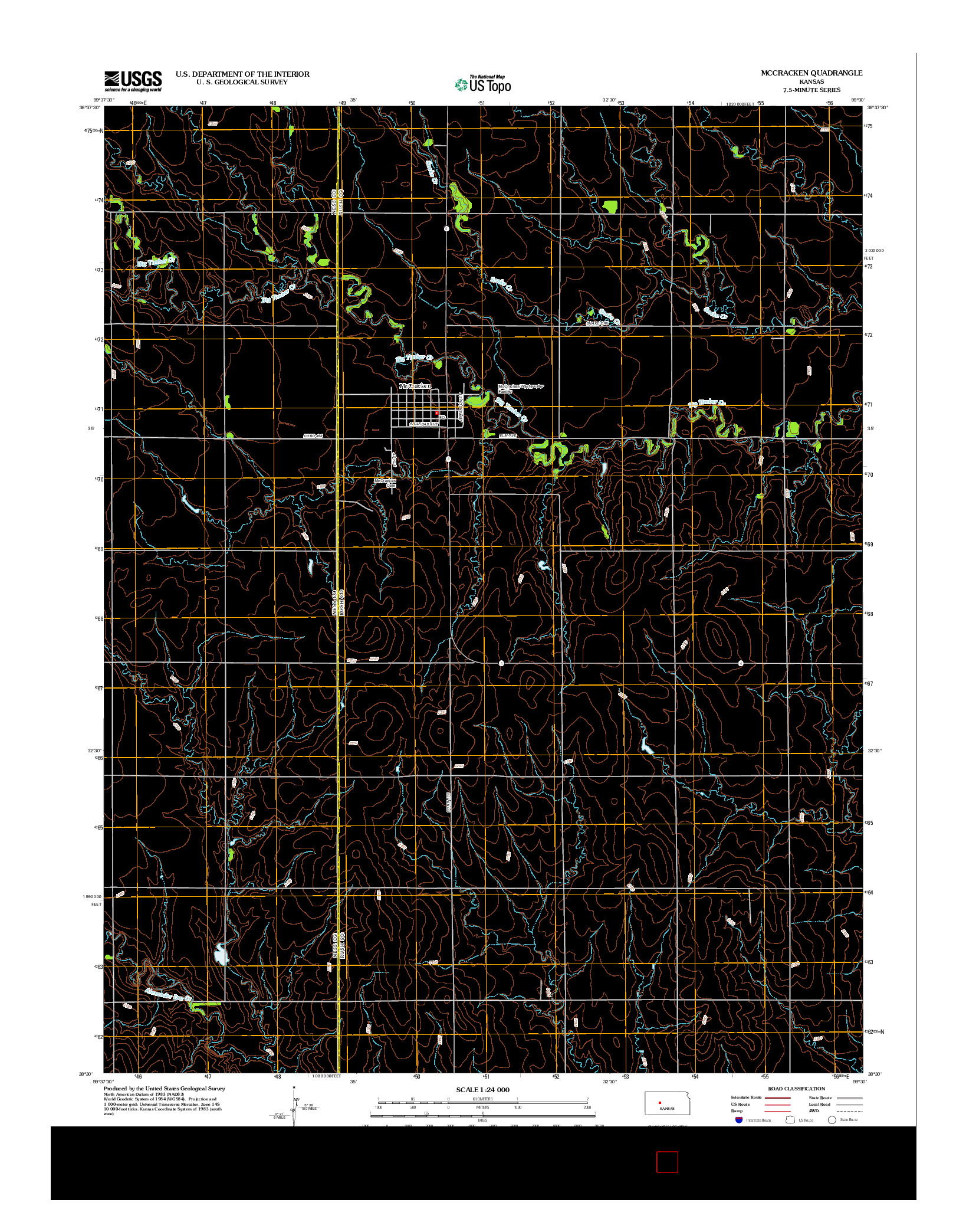 USGS US TOPO 7.5-MINUTE MAP FOR MCCRACKEN, KS 2012