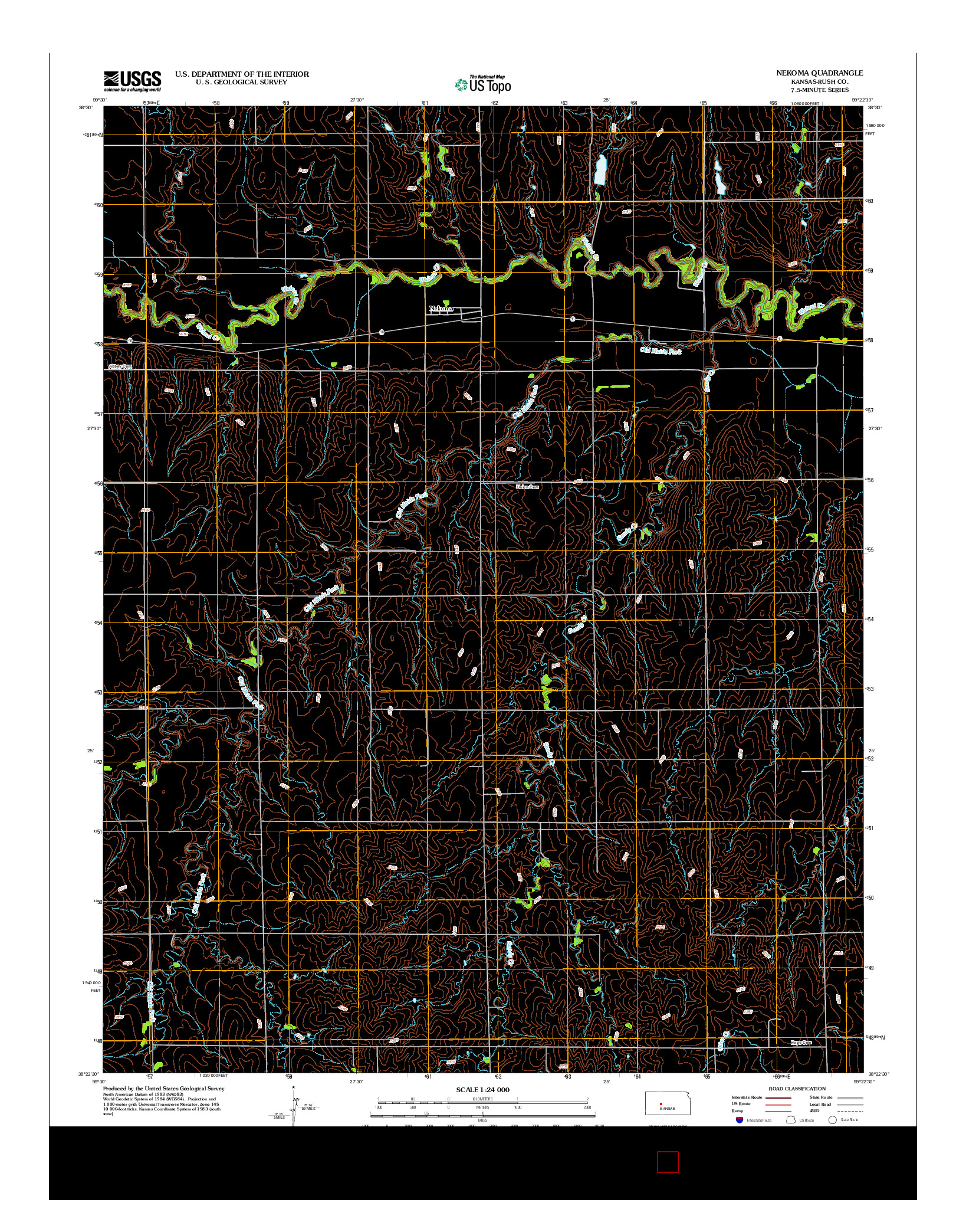 USGS US TOPO 7.5-MINUTE MAP FOR NEKOMA, KS 2012