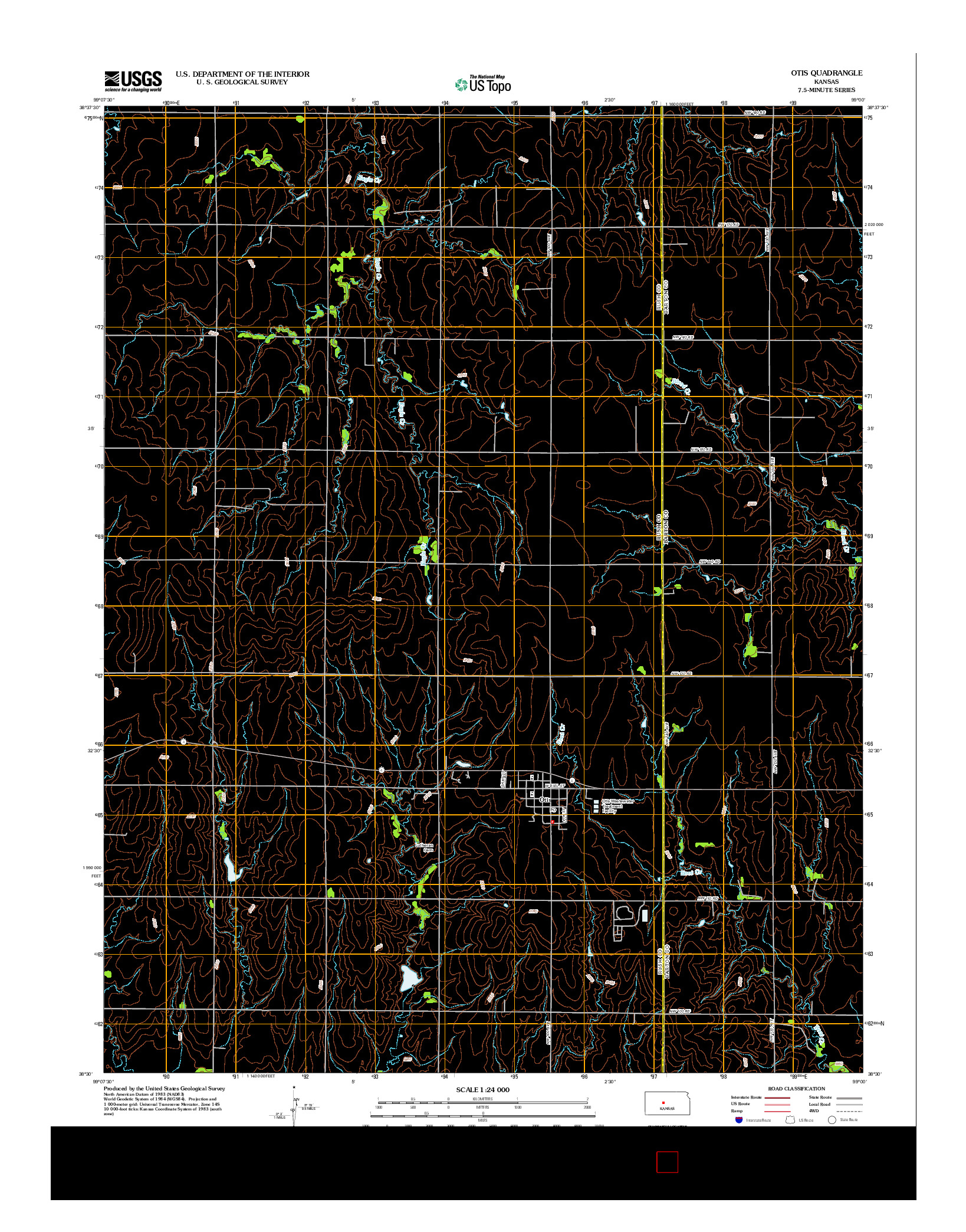 USGS US TOPO 7.5-MINUTE MAP FOR OTIS, KS 2012