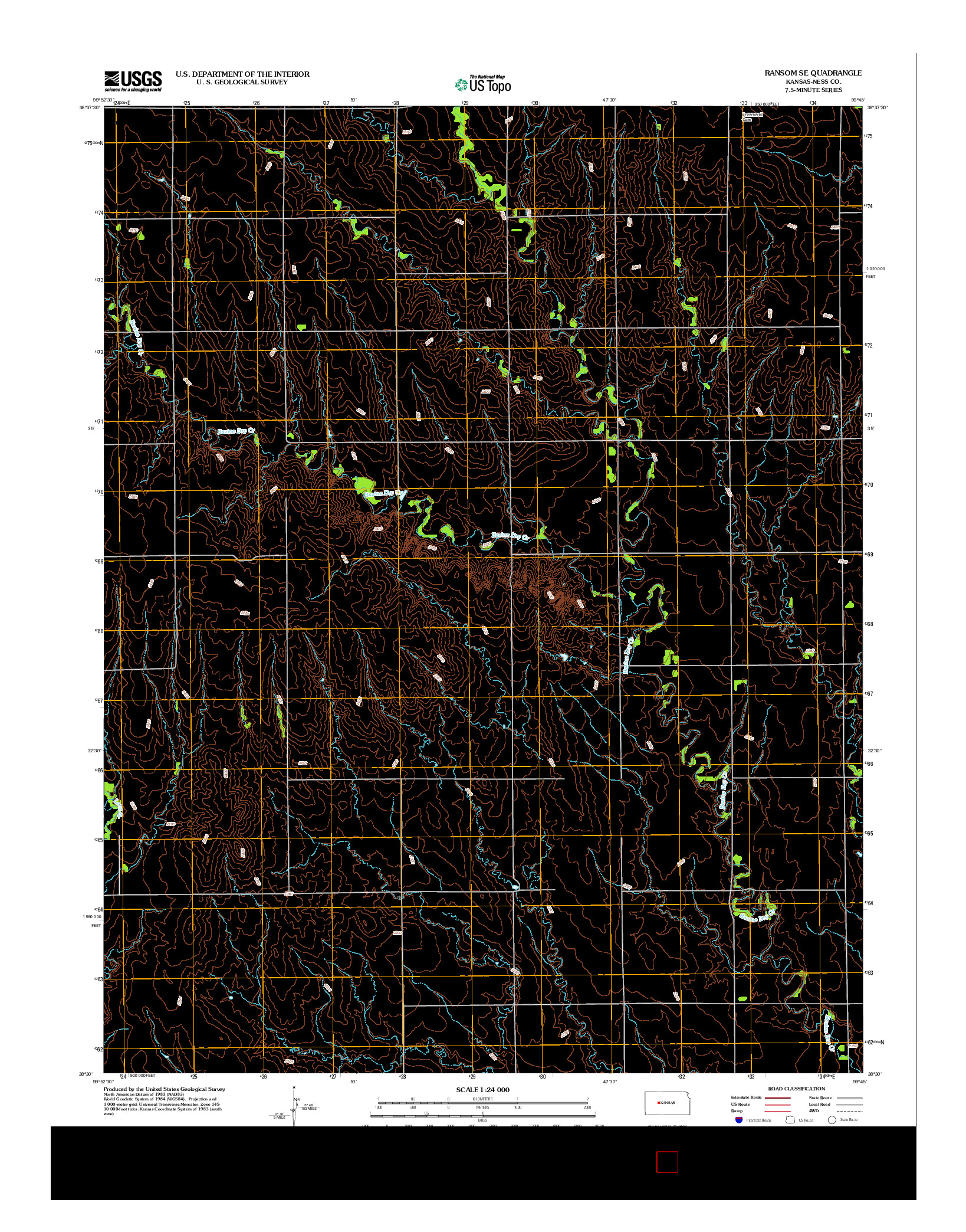 USGS US TOPO 7.5-MINUTE MAP FOR RANSOM SE, KS 2012
