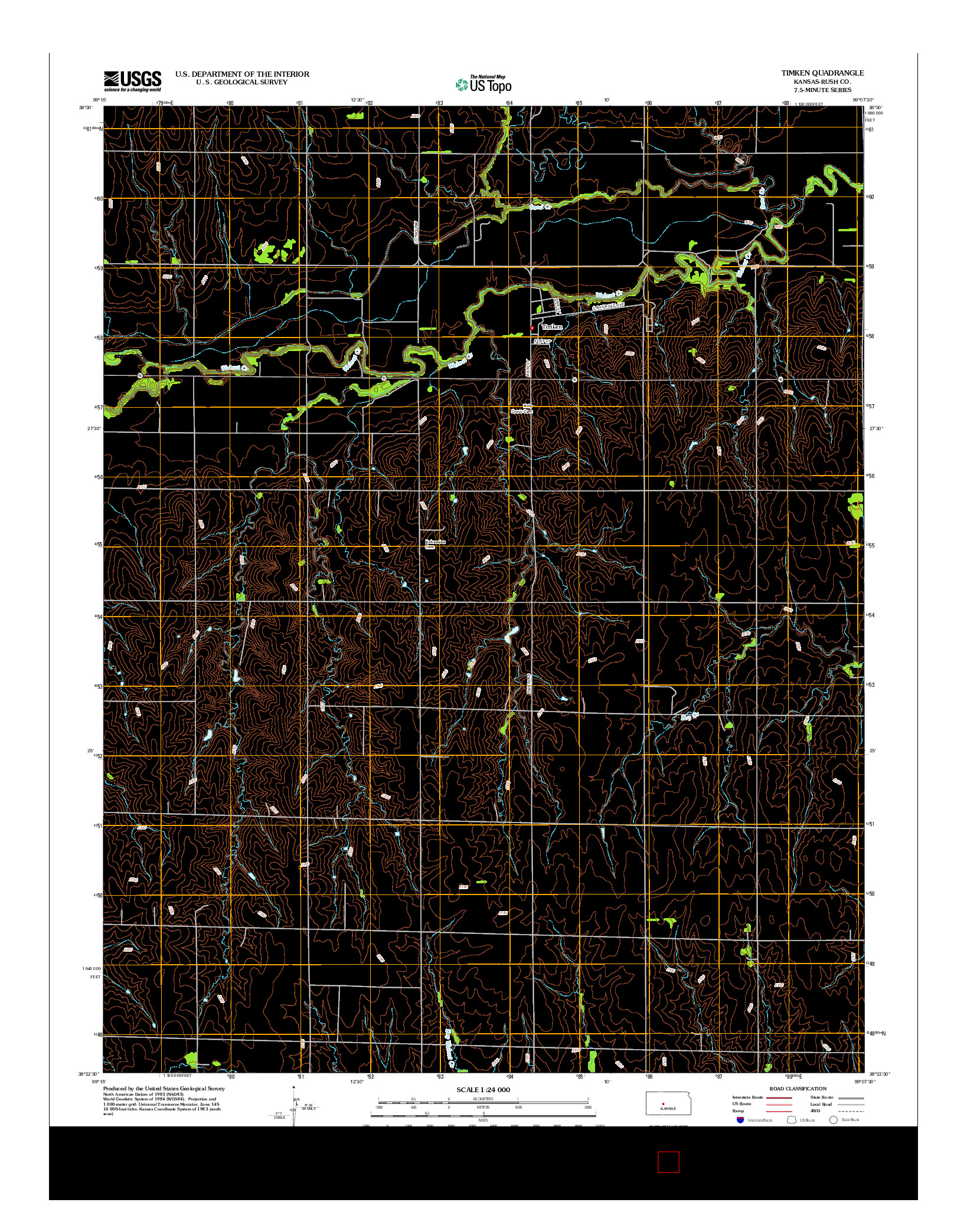 USGS US TOPO 7.5-MINUTE MAP FOR TIMKEN, KS 2012