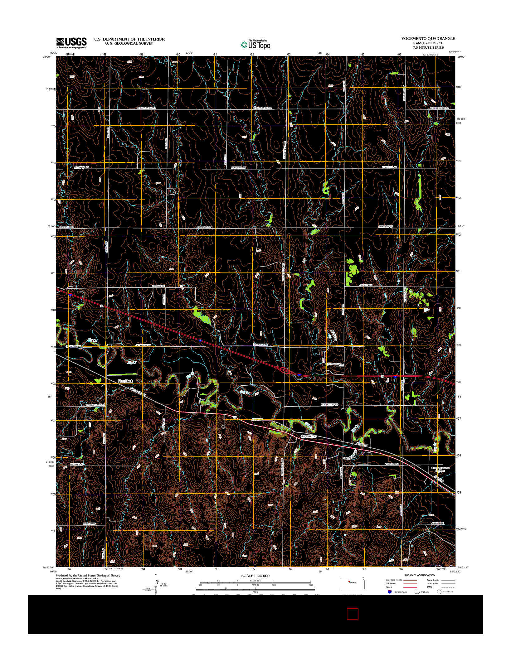 USGS US TOPO 7.5-MINUTE MAP FOR YOCEMENTO, KS 2012