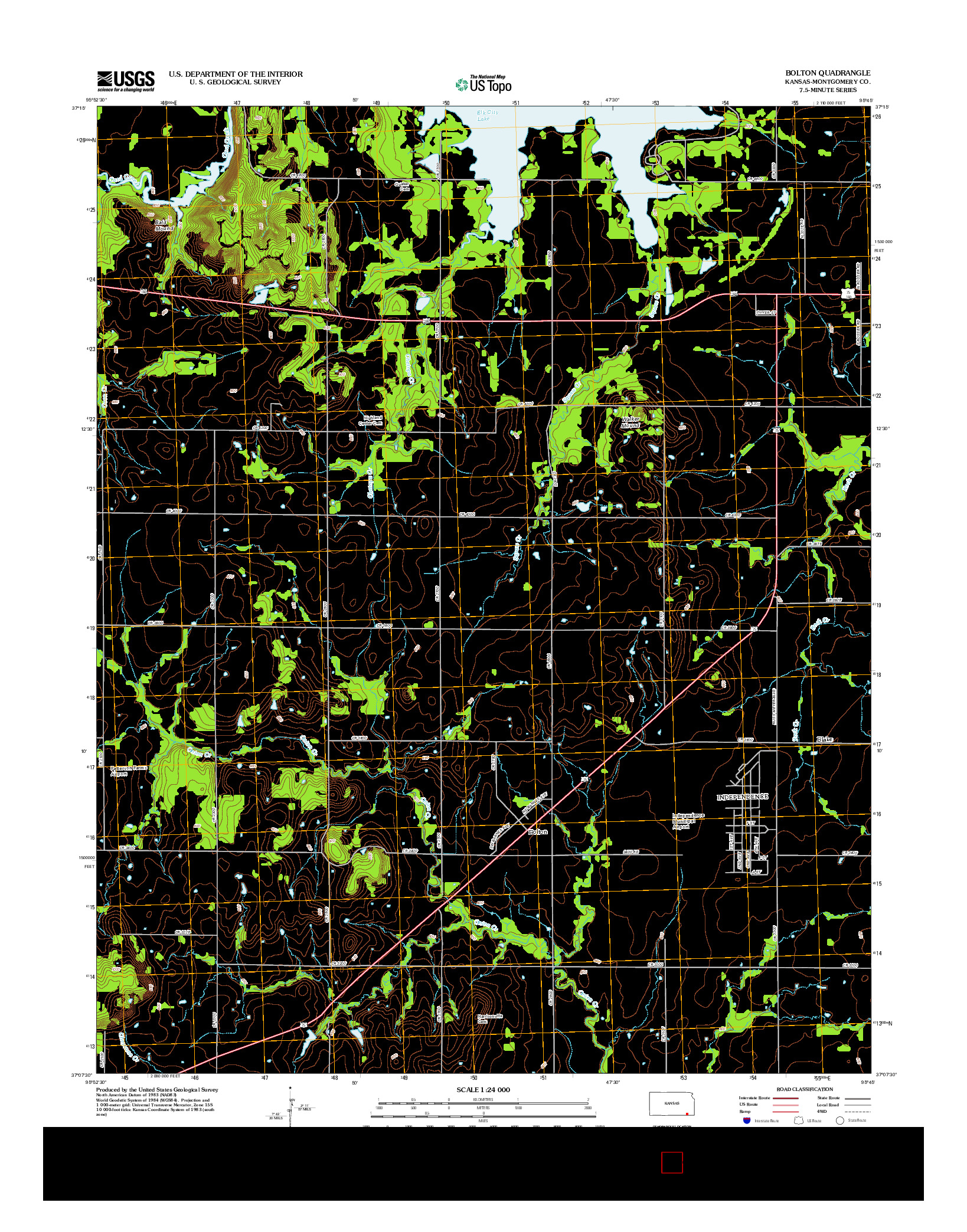 USGS US TOPO 7.5-MINUTE MAP FOR BOLTON, KS 2012