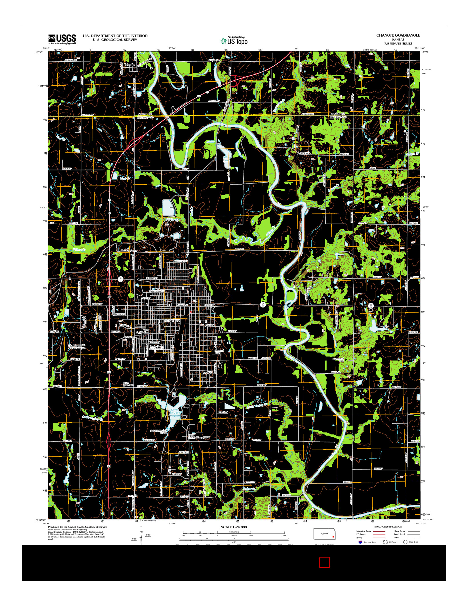 USGS US TOPO 7.5-MINUTE MAP FOR CHANUTE, KS 2012