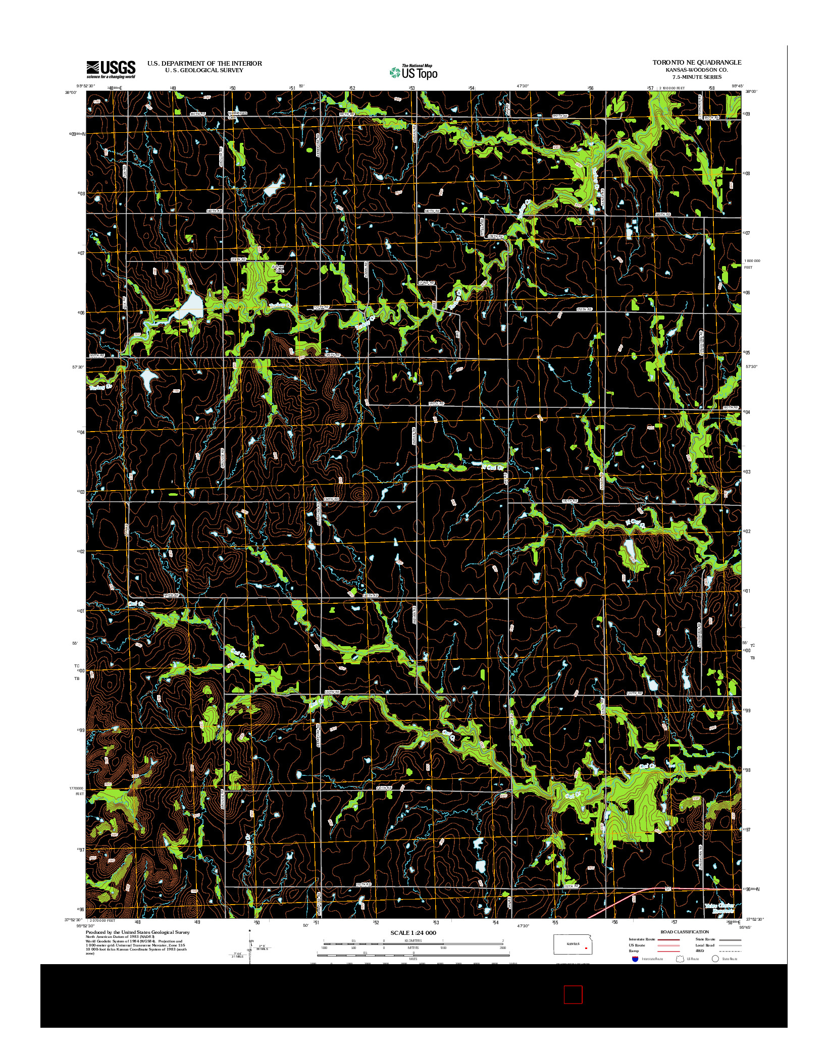 USGS US TOPO 7.5-MINUTE MAP FOR TORONTO NE, KS 2012