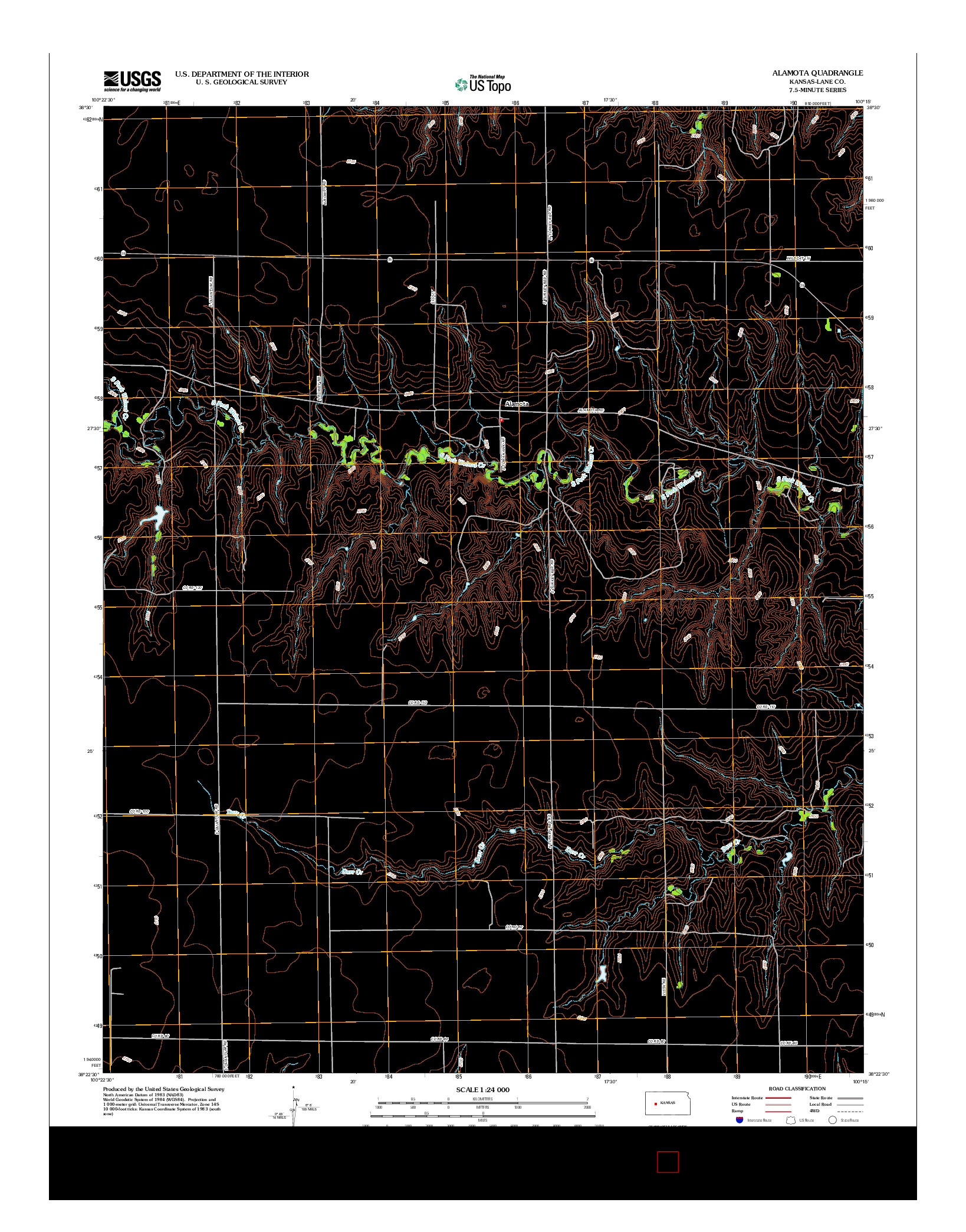 USGS US TOPO 7.5-MINUTE MAP FOR ALAMOTA, KS 2012