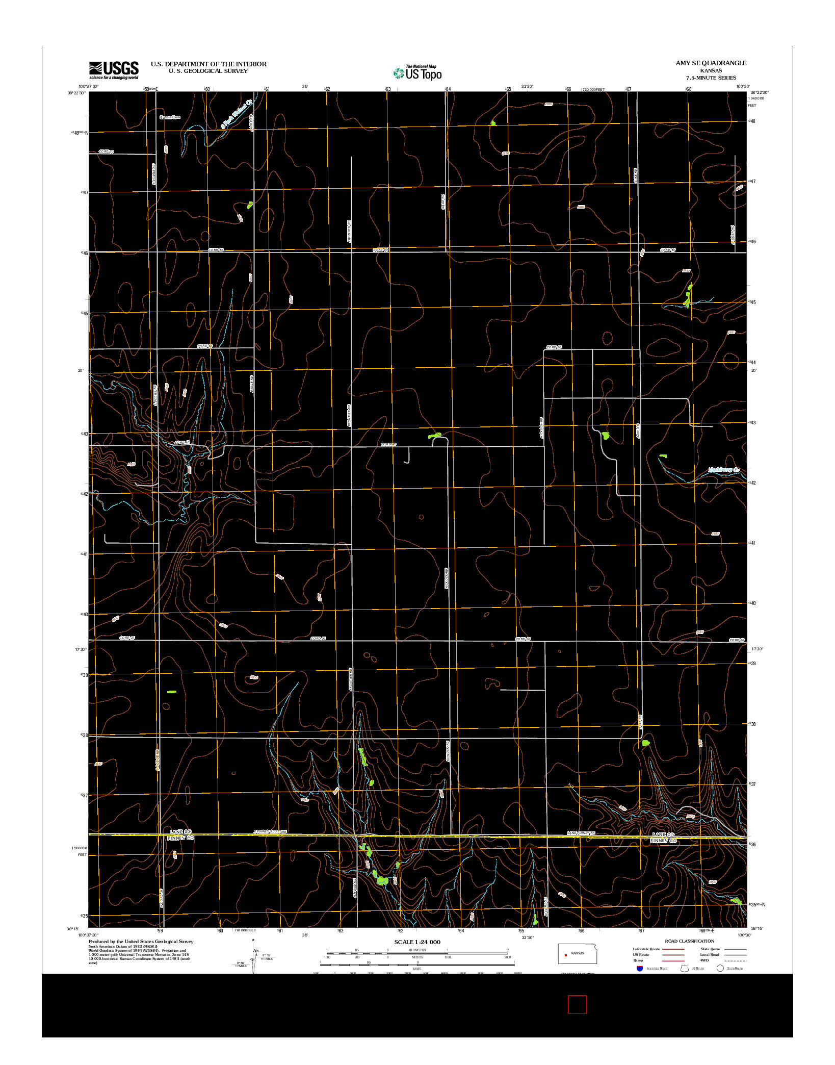 USGS US TOPO 7.5-MINUTE MAP FOR AMY SE, KS 2012