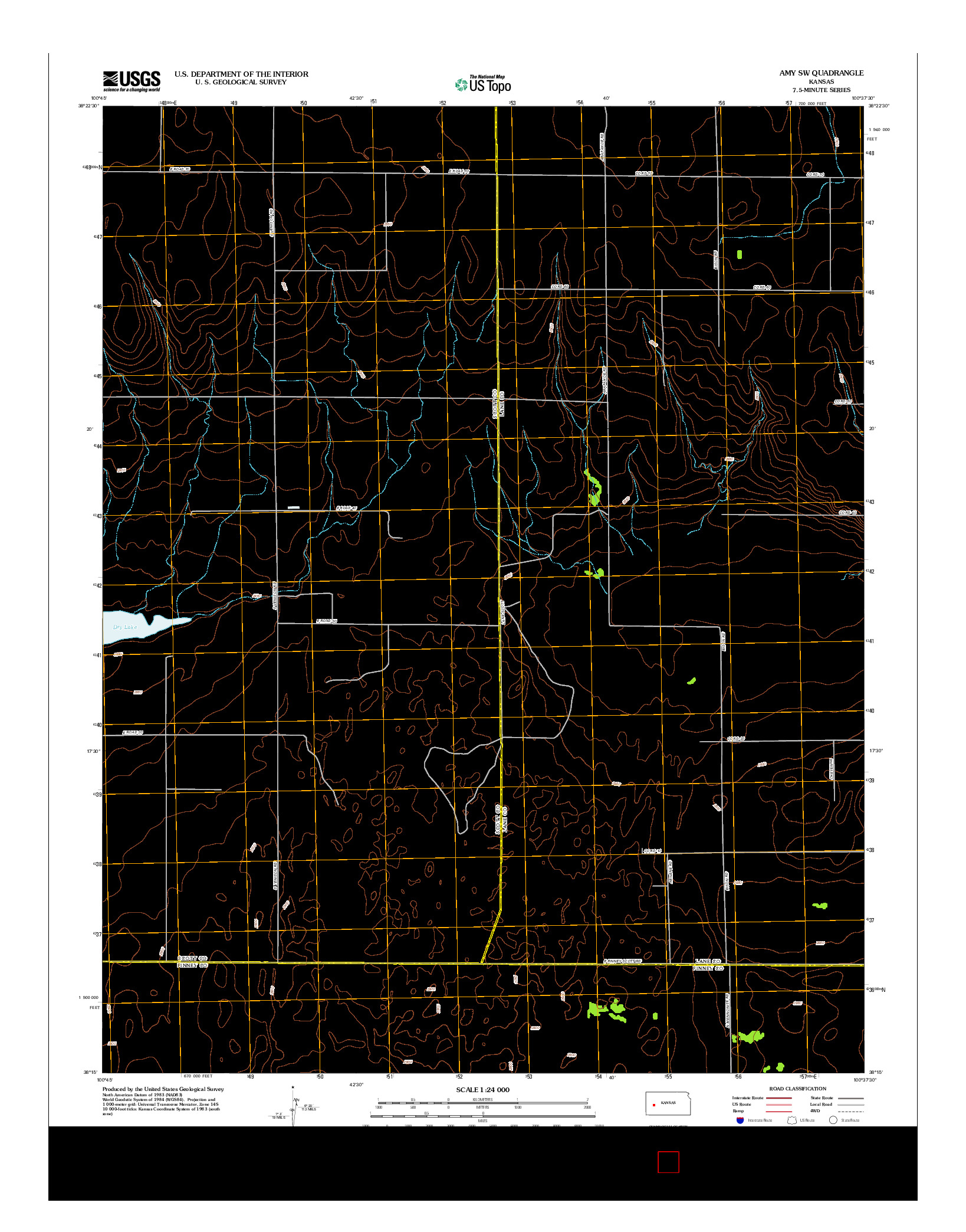 USGS US TOPO 7.5-MINUTE MAP FOR AMY SW, KS 2012