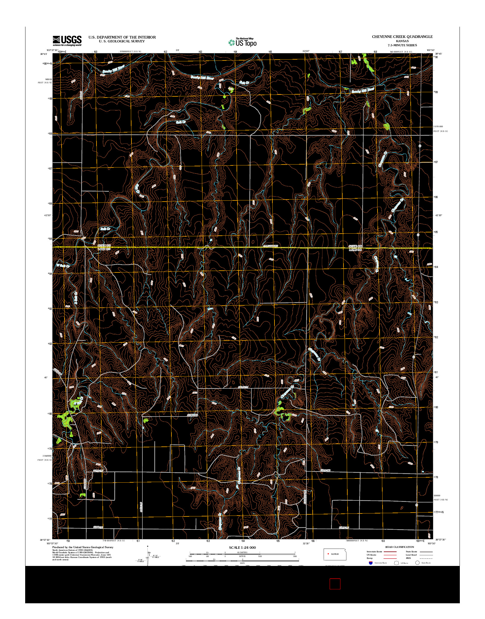 USGS US TOPO 7.5-MINUTE MAP FOR CHEYENNE CREEK, KS 2012
