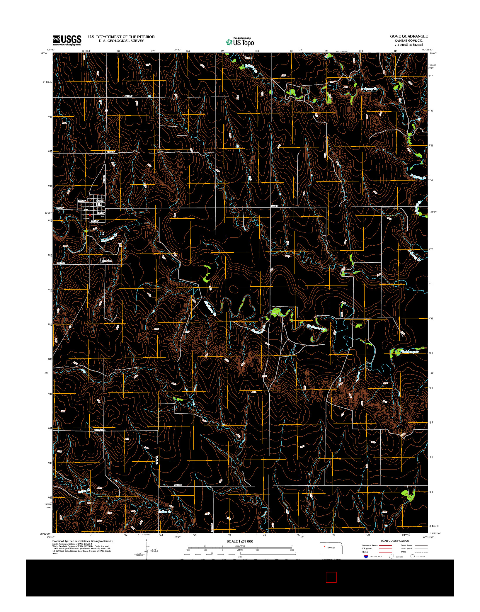 USGS US TOPO 7.5-MINUTE MAP FOR GOVE, KS 2012