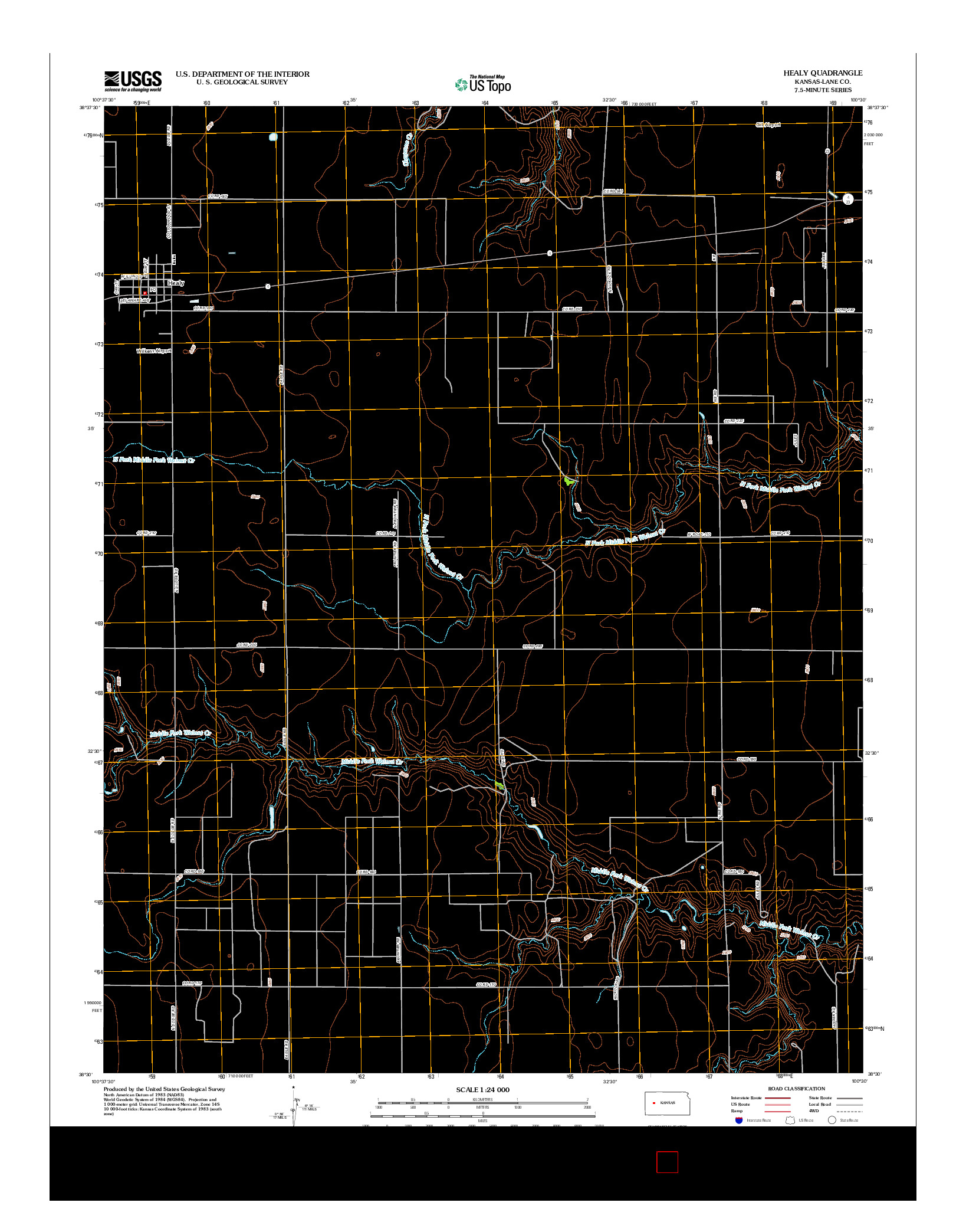 USGS US TOPO 7.5-MINUTE MAP FOR HEALY, KS 2012
