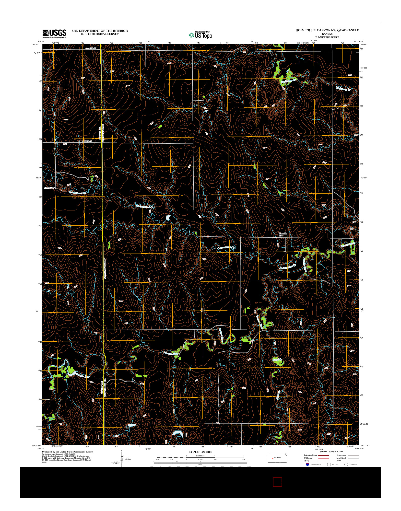 USGS US TOPO 7.5-MINUTE MAP FOR HORSE THIEF CANYON NW, KS 2012