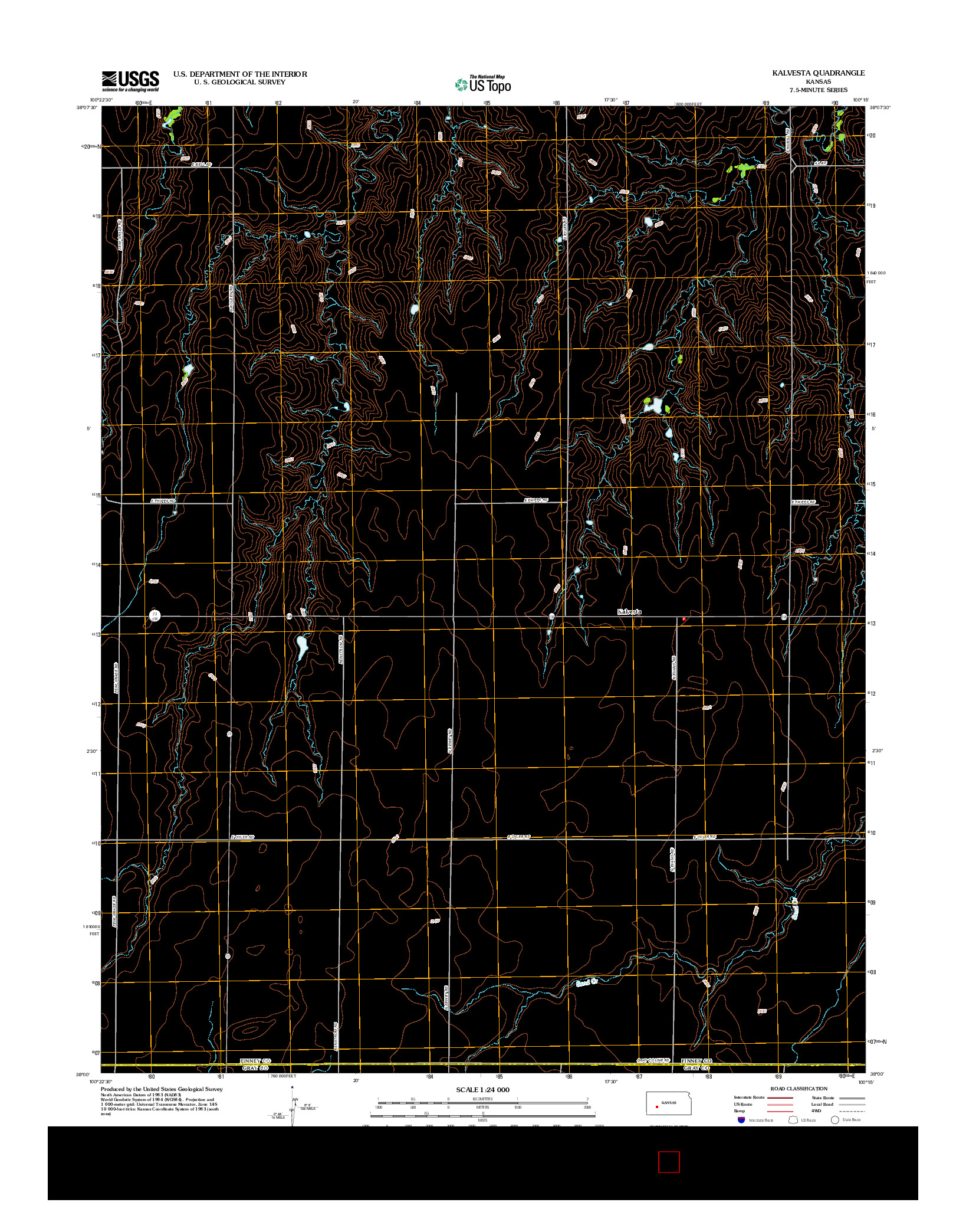 USGS US TOPO 7.5-MINUTE MAP FOR KALVESTA, KS 2012