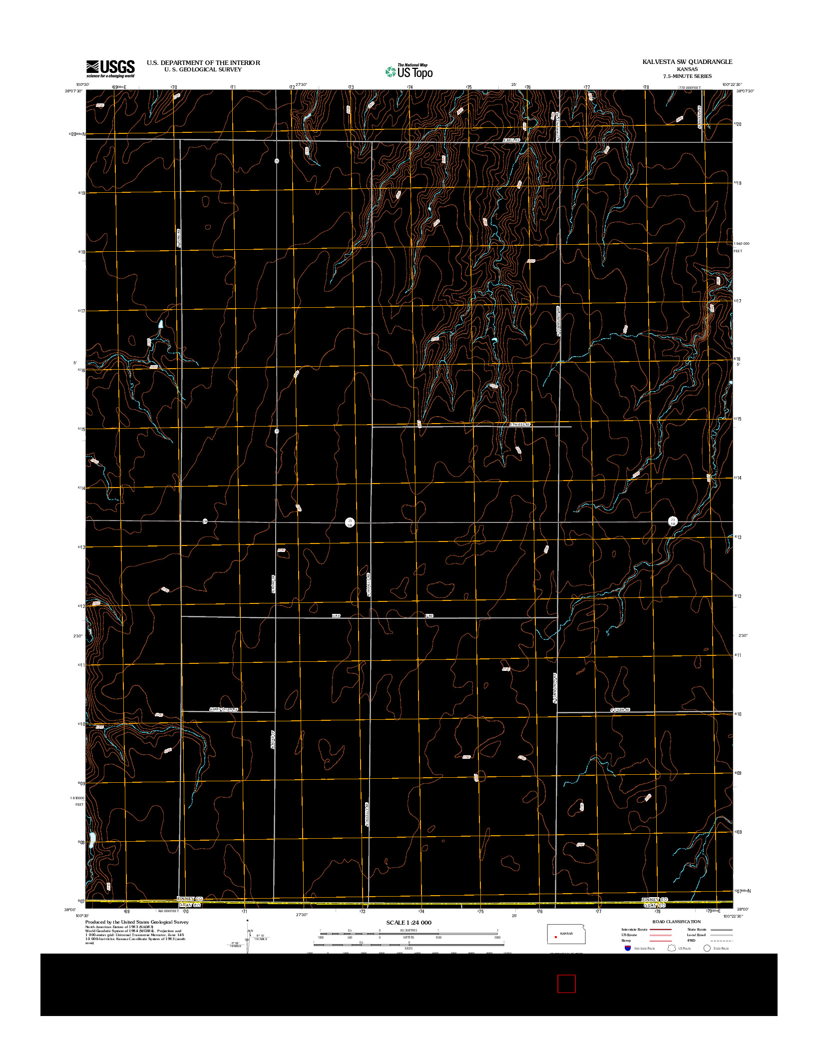USGS US TOPO 7.5-MINUTE MAP FOR KALVESTA SW, KS 2012