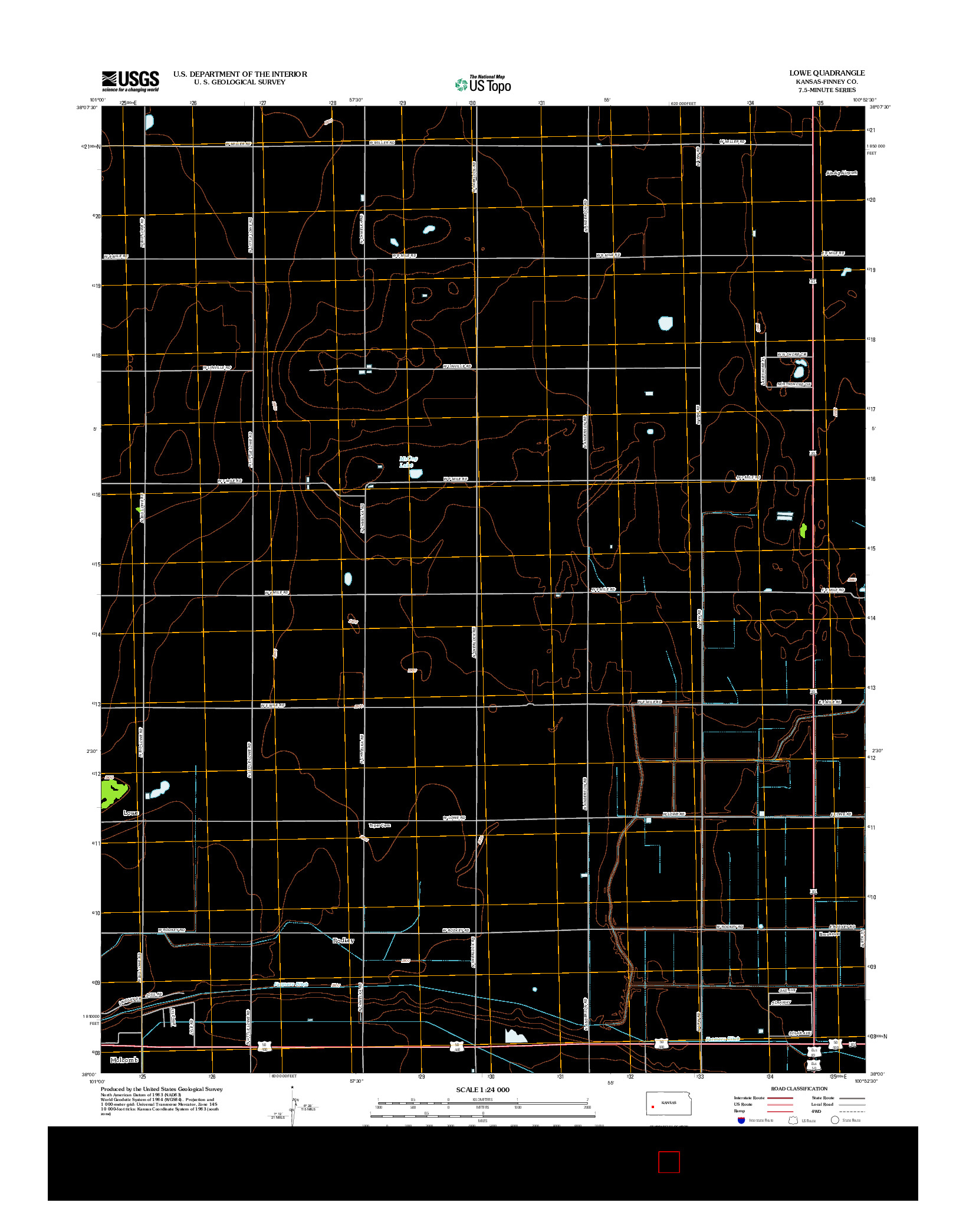 USGS US TOPO 7.5-MINUTE MAP FOR LOWE, KS 2012