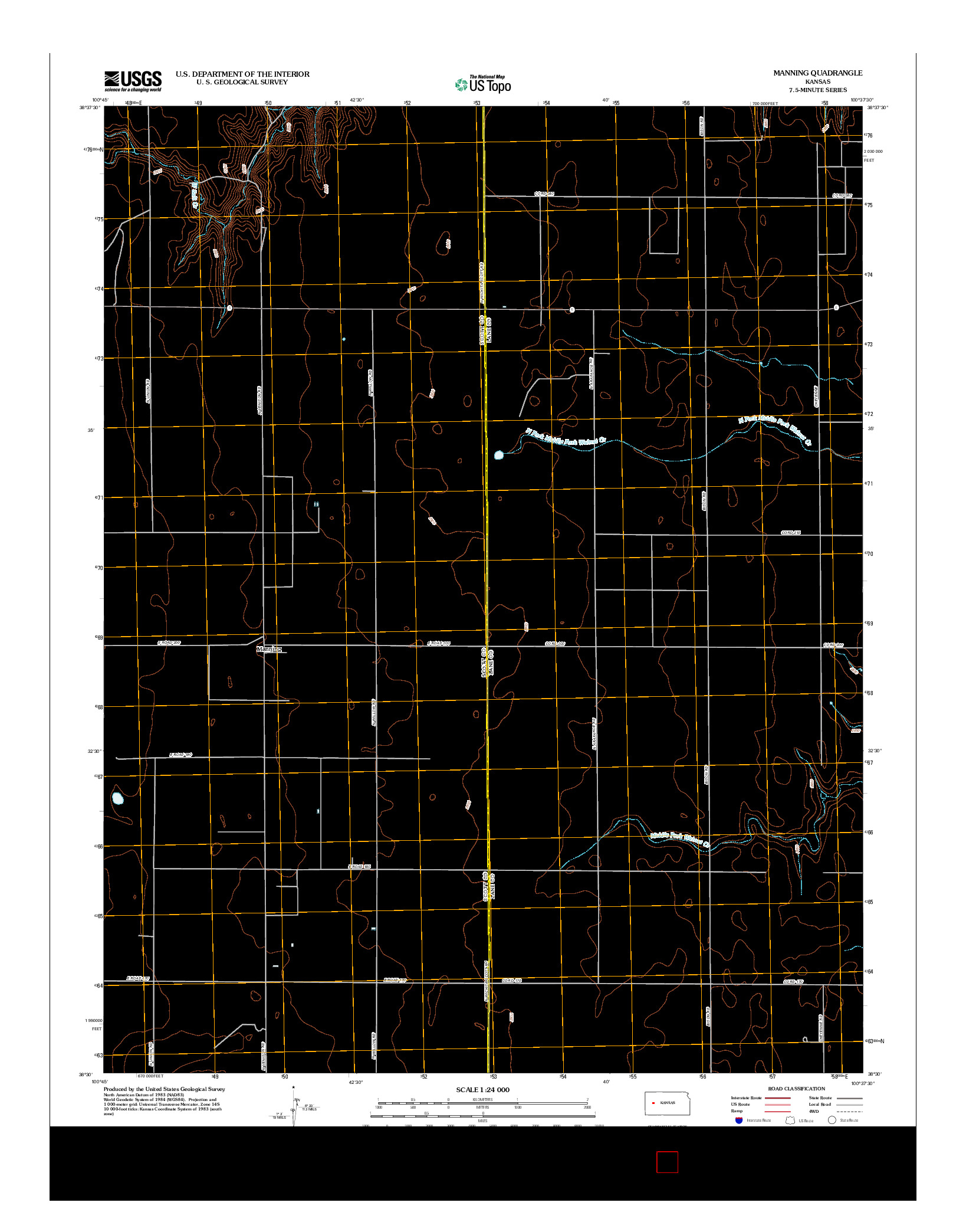 USGS US TOPO 7.5-MINUTE MAP FOR MANNING, KS 2012